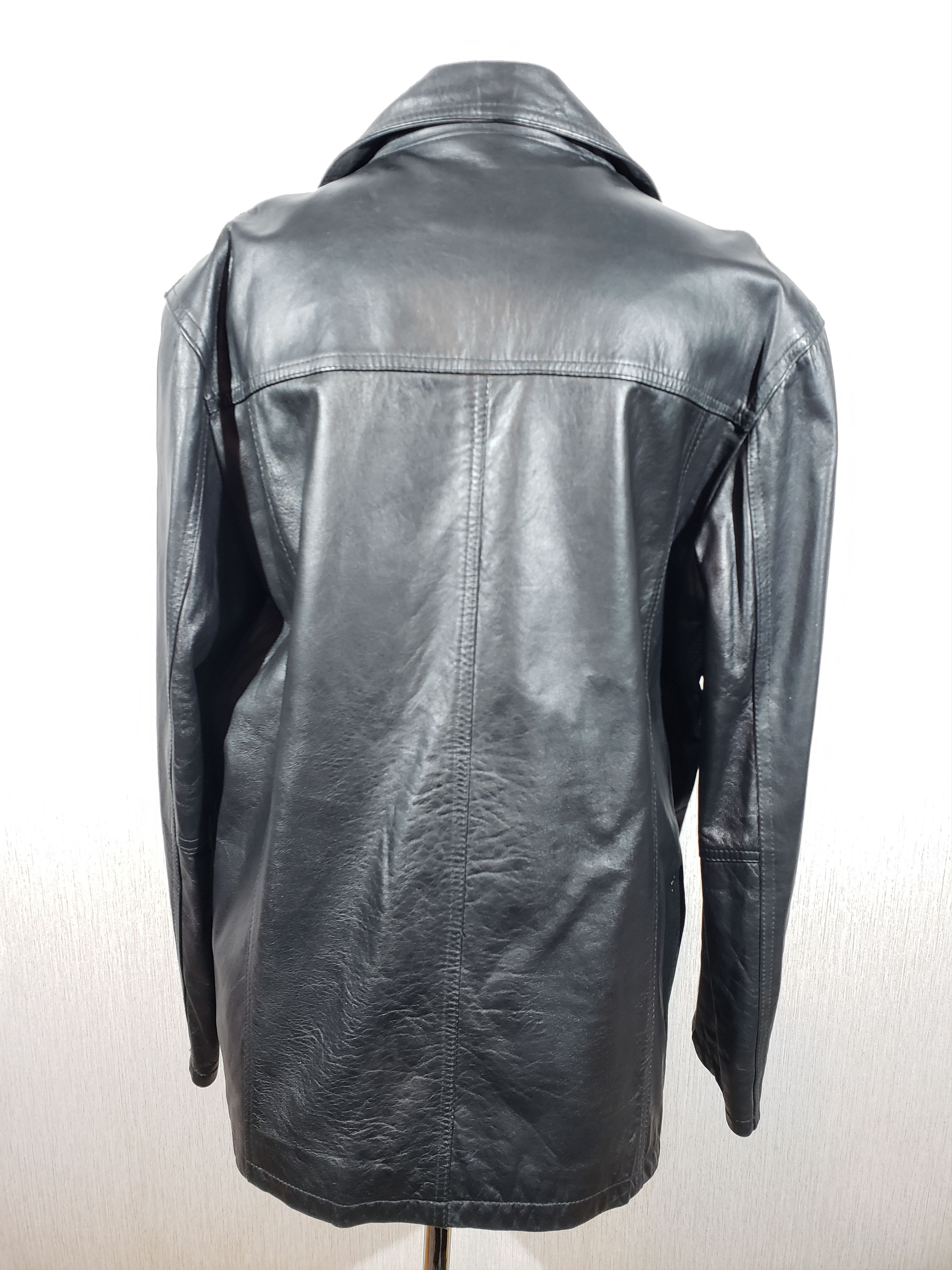 Uniqlo Black men's jacket made of genuine leather. Size US L / EU 52-54 / 3 - 4 Thumbnail