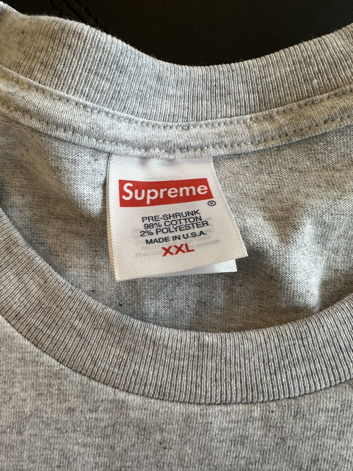 Supreme Supreme Pinline Tee Ash Grey Size US XXL / EU 58 / 5 - 2 Thumbnail