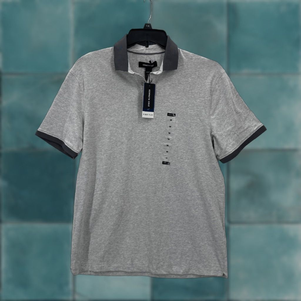 Kenneth Cole Kenneth Cole Polo Shirt Mens M Gray 4-Way Flex Lightweight Soft Golf Casual Modern Comfort Size US M / EU 48-50 / 2 - 1 Thumbnail