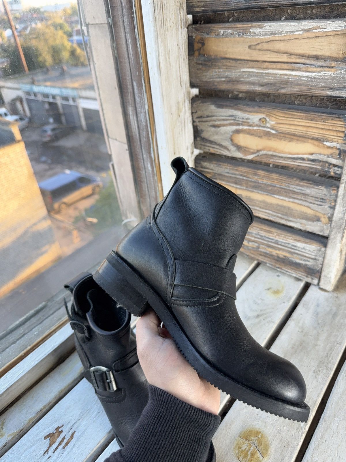 Sendra Sendra 7998 Biker Engineer Boots Black Leather Spain Size US 7 / EU 40 - 11 Thumbnail