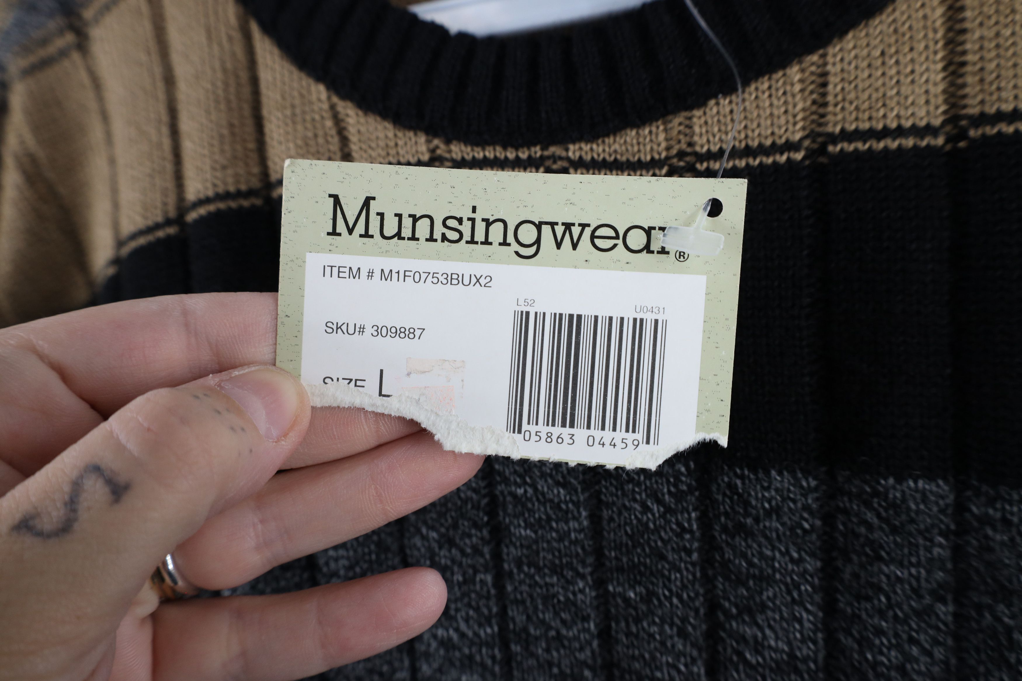 Vintage Deadstock Vintage 90s Streetwear Block Ribbed Knit Sweater Size US L / EU 52-54 / 3 - 6 Thumbnail