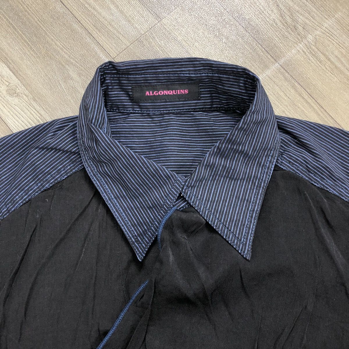 If Six Was Nine × Japanese Brand × Le Grande Bleu (L.G.B.) 2000s Algonquins Bondage Punk LGB GOA Striped Button Up Size US M / EU 48-50 / 2 - 8 Thumbnail