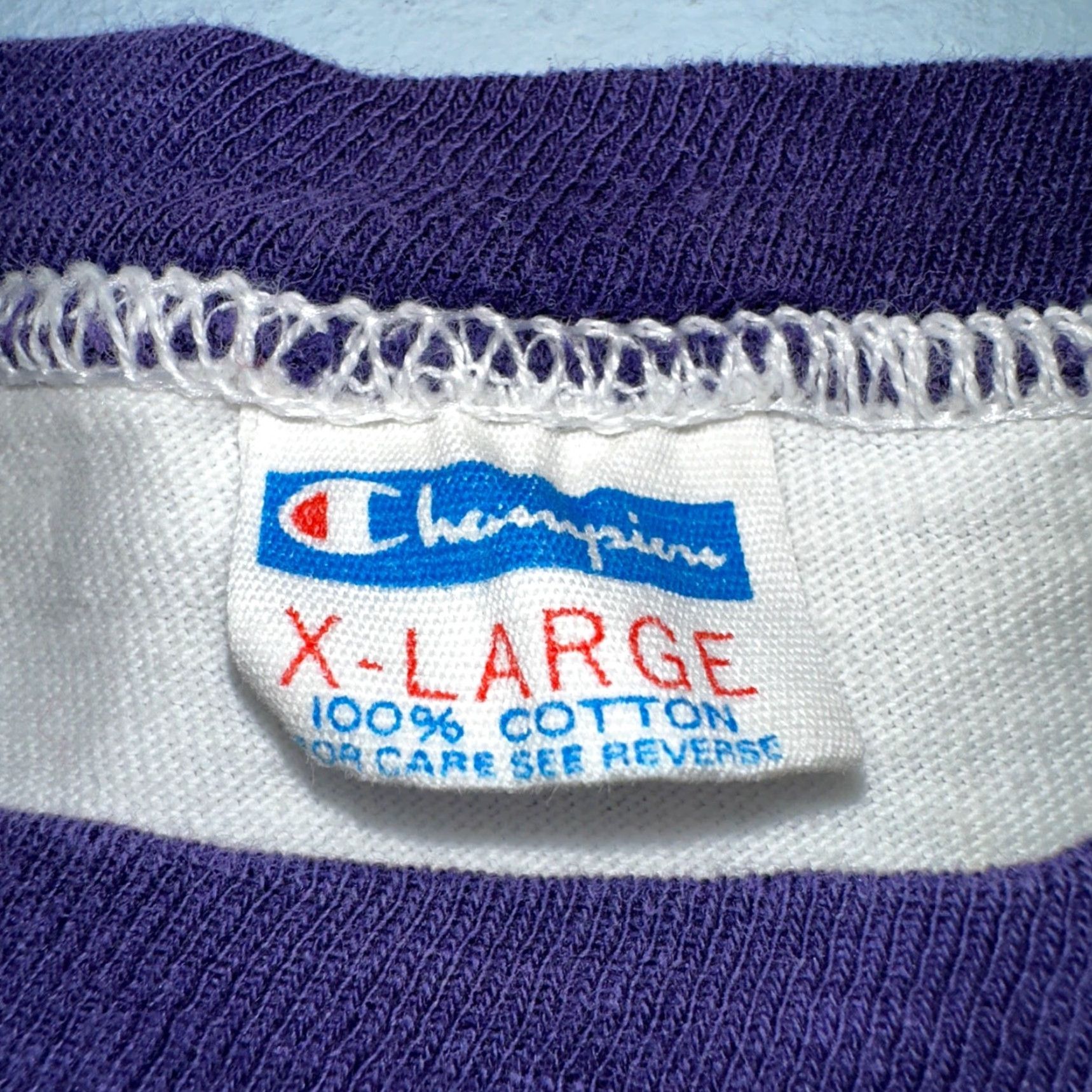 Champion VINTAGE Champion T-Shirt Men XL White 80s Ringer Fair Run Graphic All Seasons Size US XL / EU 56 / 4 - 4 Thumbnail