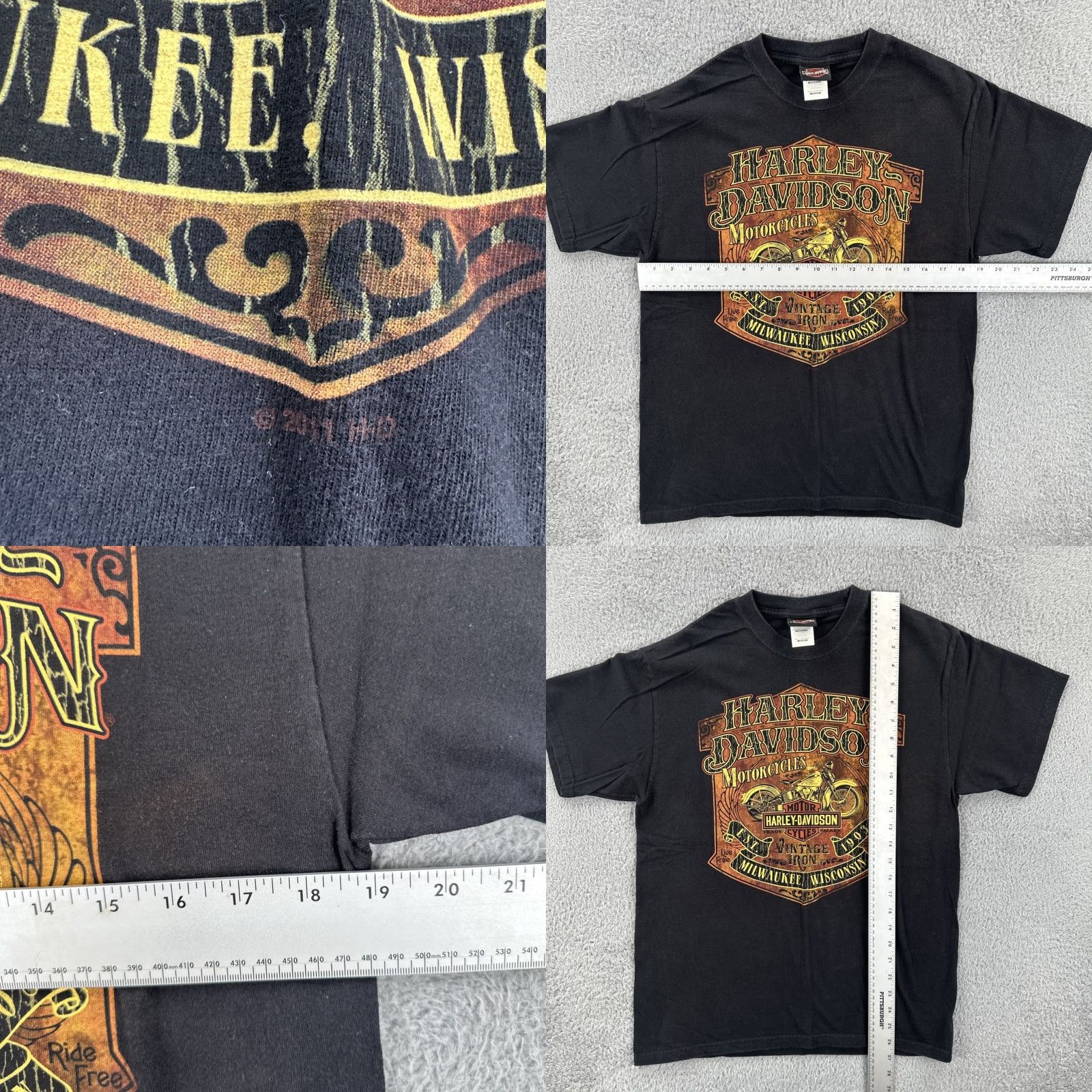 Harley Davidson Harley-Davidson Mens Medium Black T Shirt Mt. Baker HD Bellingham WA Graphic Print Short Sleeve Crew Neck Graphic Print T-ShirtMen Comfort All Seasons Size US M / EU 48-50 / 2 - 8 Thumbnail