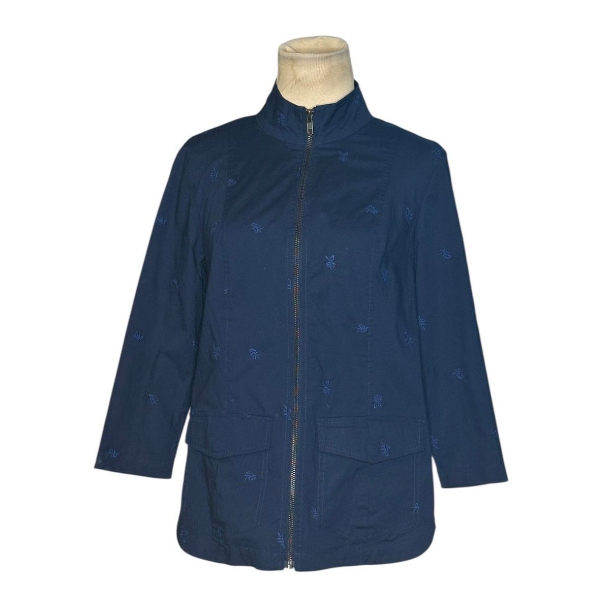 Chicos Chico's navy blue floral embroidered jacket size 0 - small Size S / US 4 / IT 40 - 9 Thumbnail