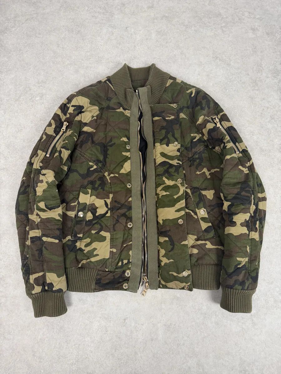 Balmain FW2017 Balmain Camo Military Green Bomber Jacket Size US M / EU 48-50 / 2 - 8 Thumbnail
