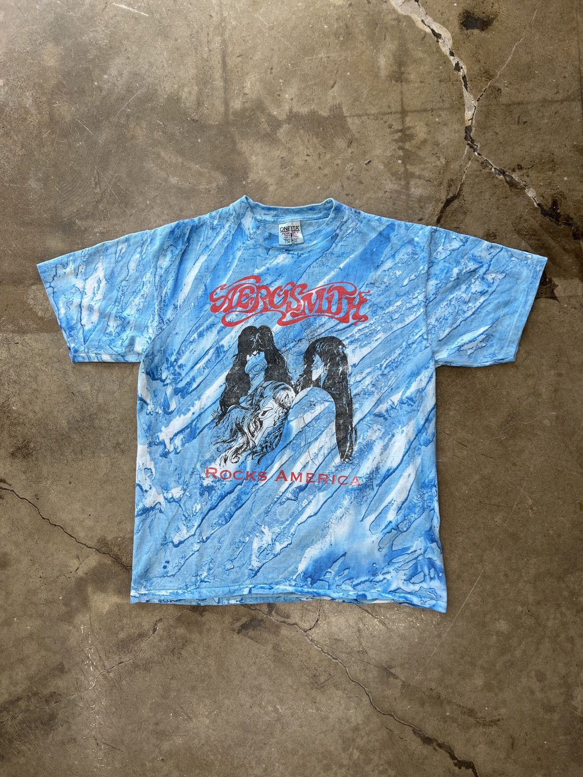 Band Tees × Vintage Vintage 1994 Aerosmith Tour Tee Single Stitch Tie Dye Large Size US L / EU 52-54 / 3 - 2 Thumbnail