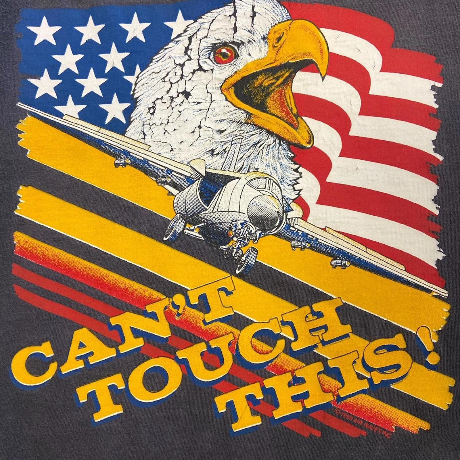 Vintage 1990 Faded ‘Can’t Touch This’ Desert Storm Fighter Jet Tee Size US L / EU 52-54 / 3 - 2 Thumbnail