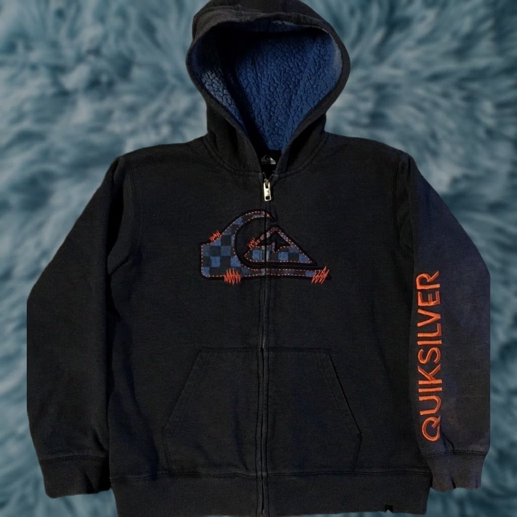 Billabong VINTAGE Quiksilver Faded Zip Hoodie XS Surf Grunge 90s Y2K Ocean Pacific Emo Goth Punk USA California Blues Size US XS / EU 42 / 0 - 1 Thumbnail