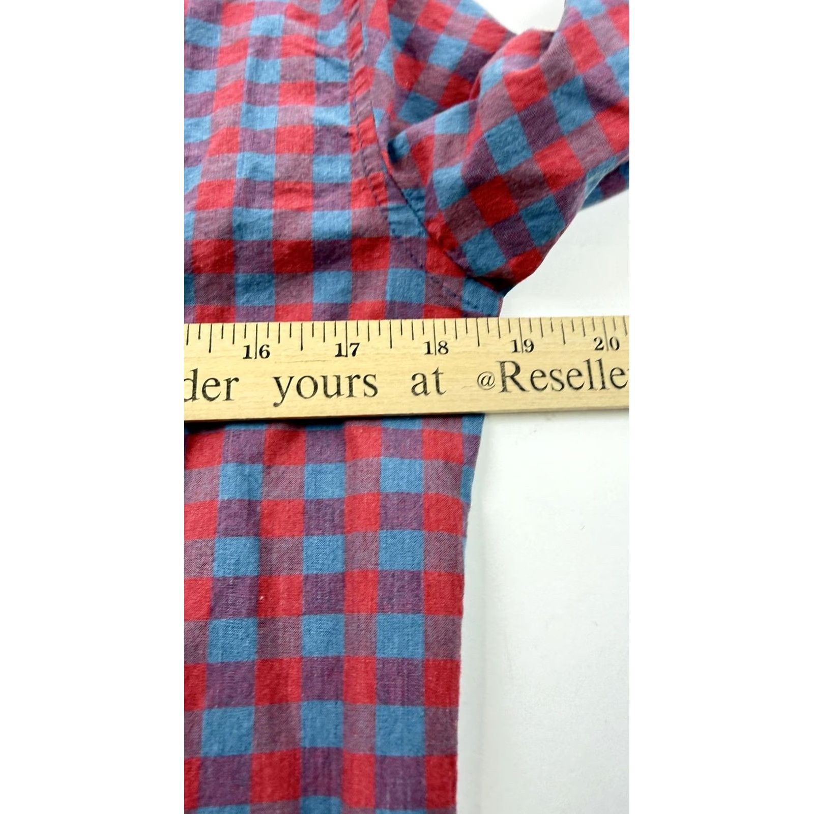 J.Crew J.Crew Shirt Mens Small Blue Red Check Slim Fit Stretch Button-Down Casual Shirt Size US S / EU 44-46 / 1 - 7 Thumbnail