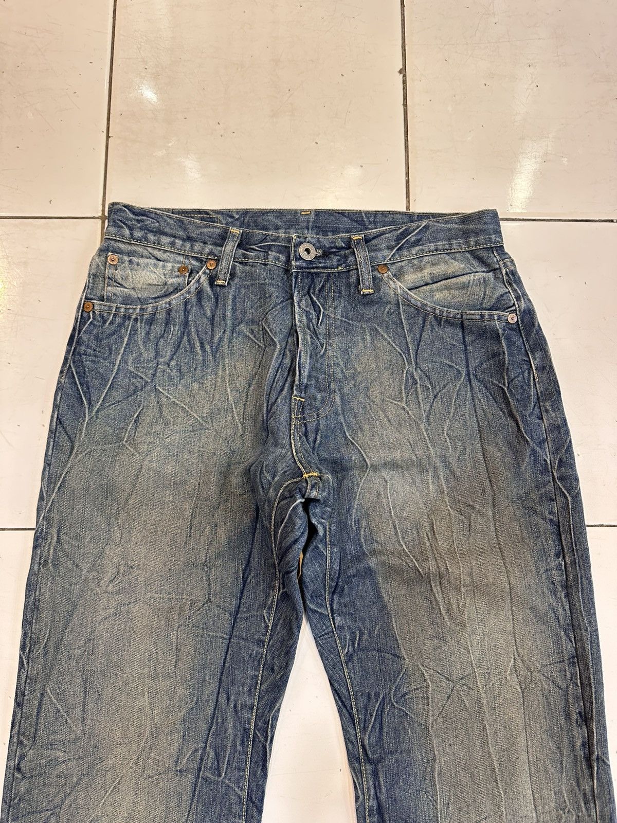 Tornado Mart Distressed Replay Flare Whisker Jeans Y2K Goa Lgb Style Size US 30 / EU 46 - 3 Thumbnail