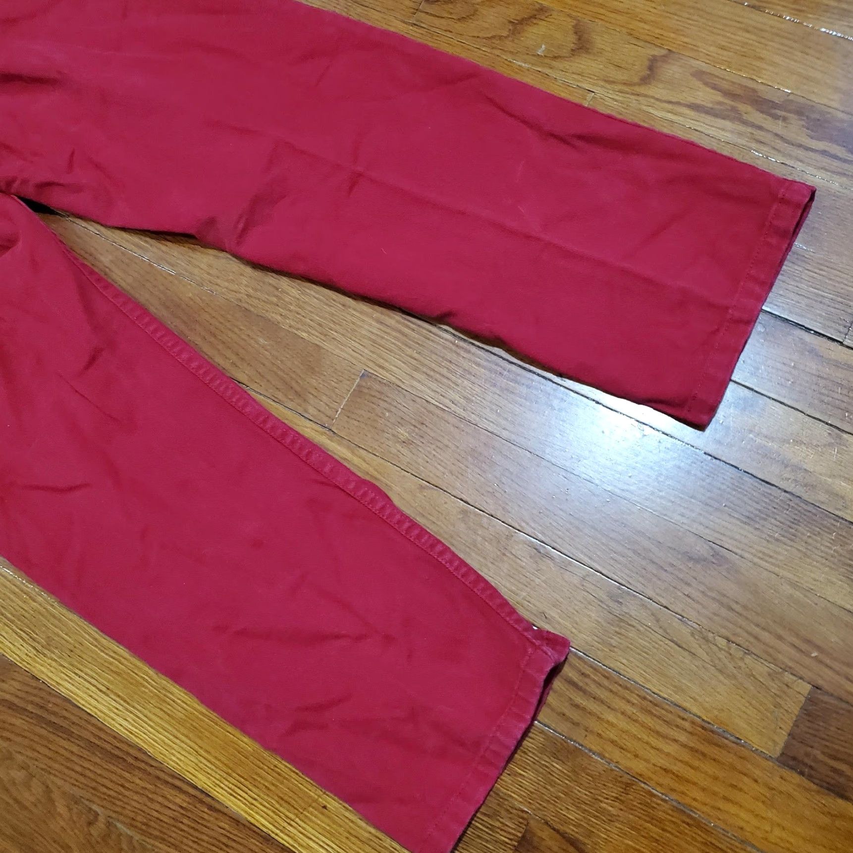 Tommy Hilfiger VINTAGE Tommy Hilfiger Jeans Womens 10 Red Straight Leg 5 Pocket Flag Logo Y2K pants denim Size 32" / US 10 / IT 46 - 2 Thumbnail