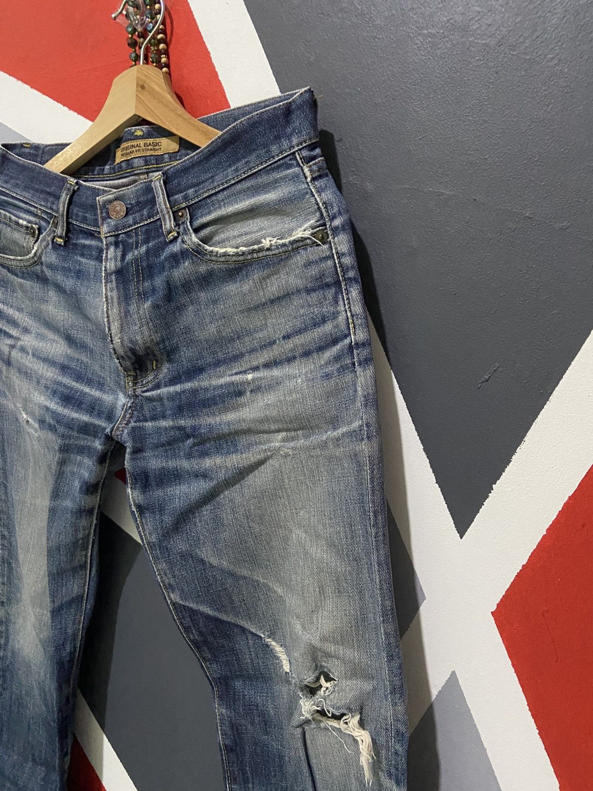 Uniqlo Vintage Y2K Uniqlo S002 Baggy Ripped Jeans Size US 30 / EU 46 - 3 Thumbnail