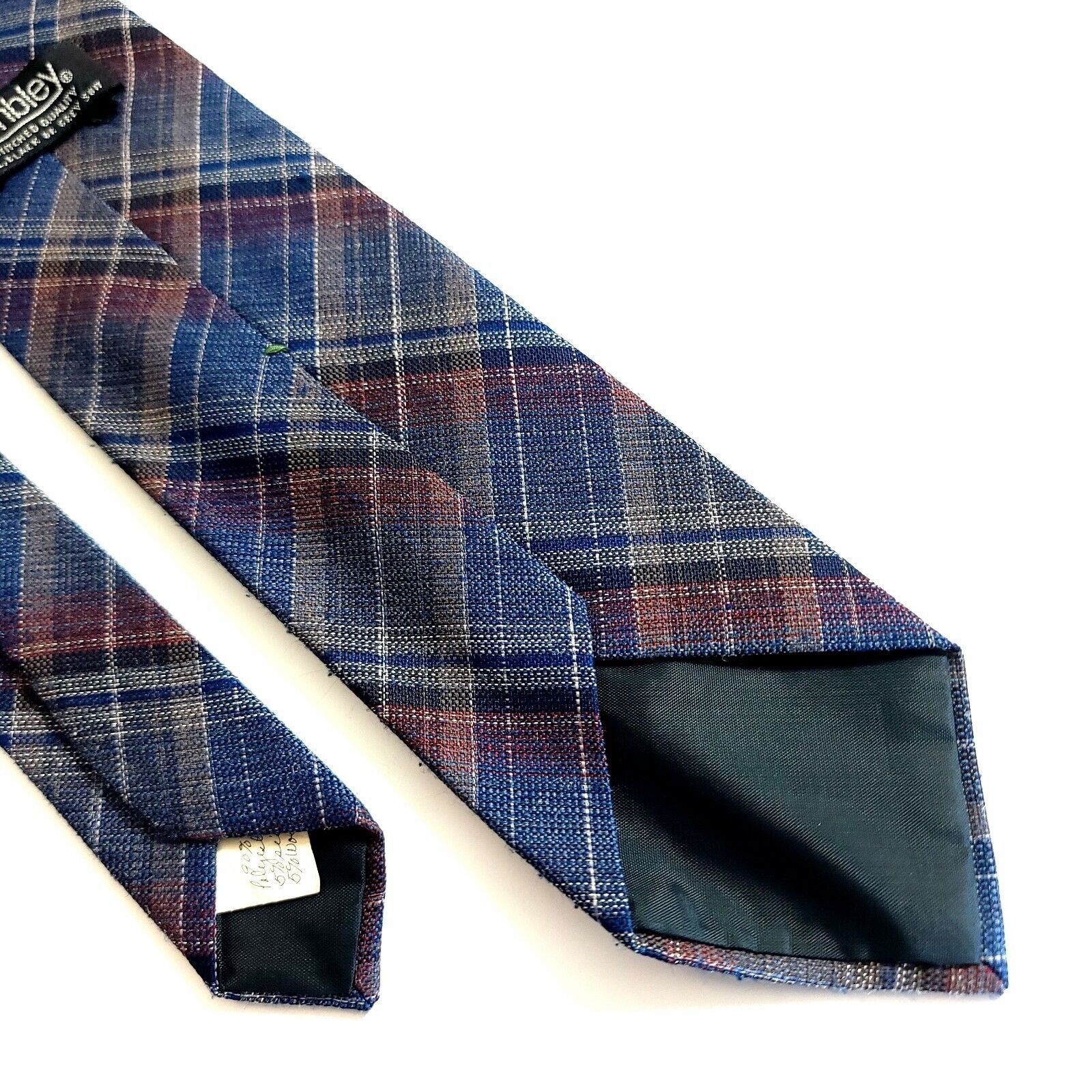 Other Wembley Blue Maroon Tan Plaid Woven Polyester Wool Silk Shor Size ONE SIZE - 5 Thumbnail