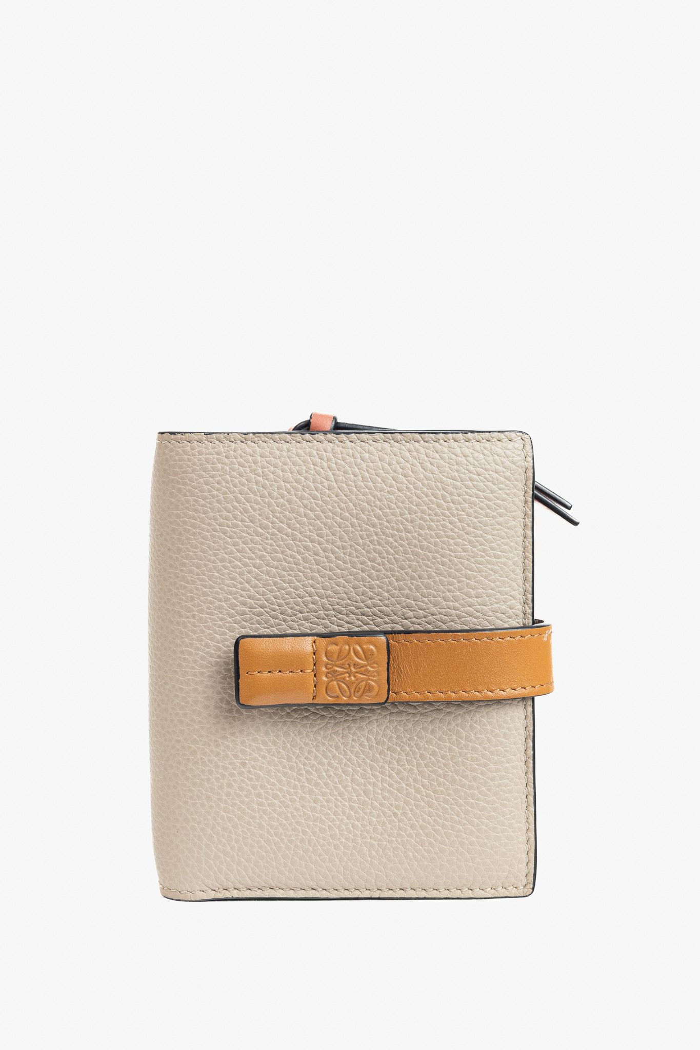 Loewe Loewe Light Oat & Honey Leather Compact Bifold Wallet Size ONE SIZE - 1 Thumbnail