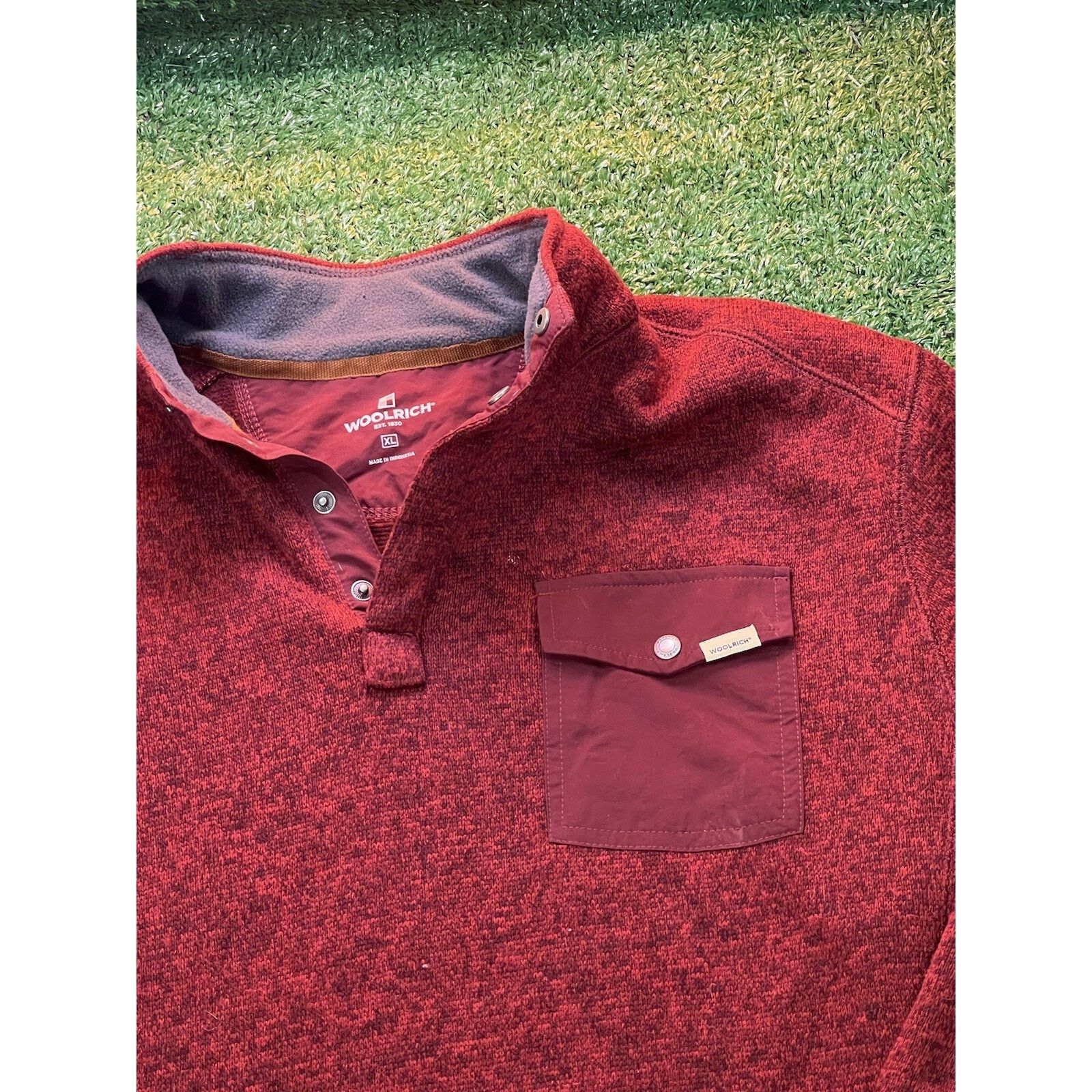 Woolrich Woolen Mills WOOLRICH Drifter Fleece Pullover Burgundy Sweater Size XL Size US XL / EU 56 / 4 - 2 Thumbnail