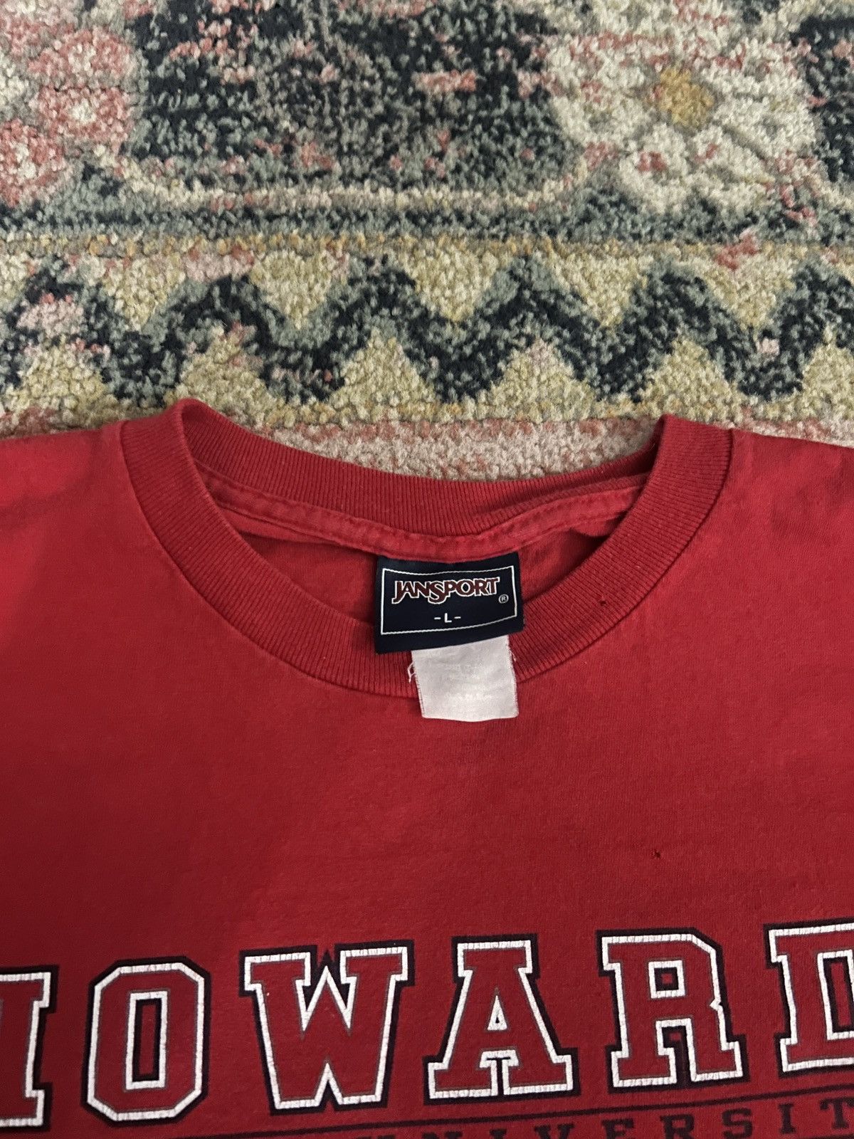 Vintage Vintage 90s Howard University JanSport T-Shirt Red Large Size US L / EU 52-54 / 3 - 3 Thumbnail