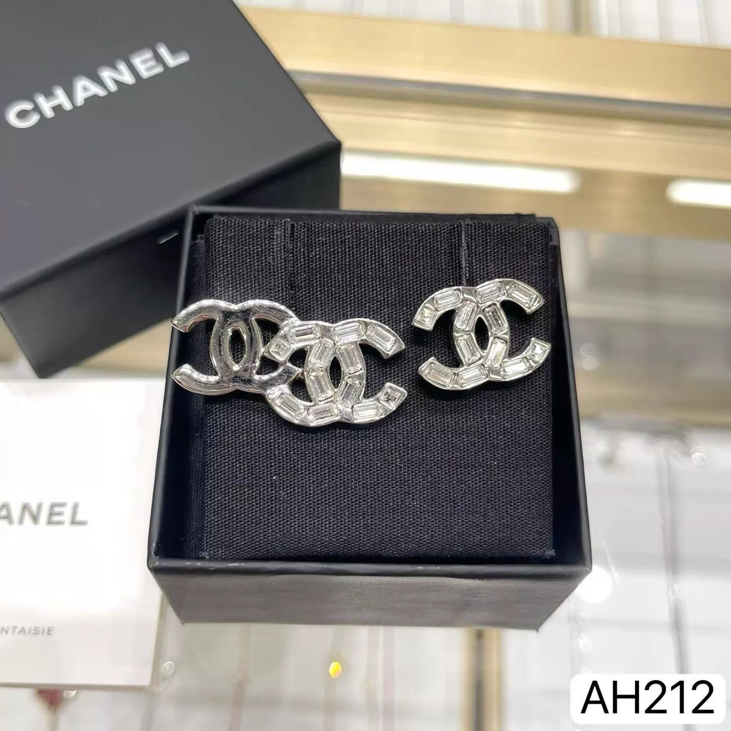 Chanel Chanel 22P Silver Asym Earrings New Box AH212 Size ONE SIZE - 3 Thumbnail