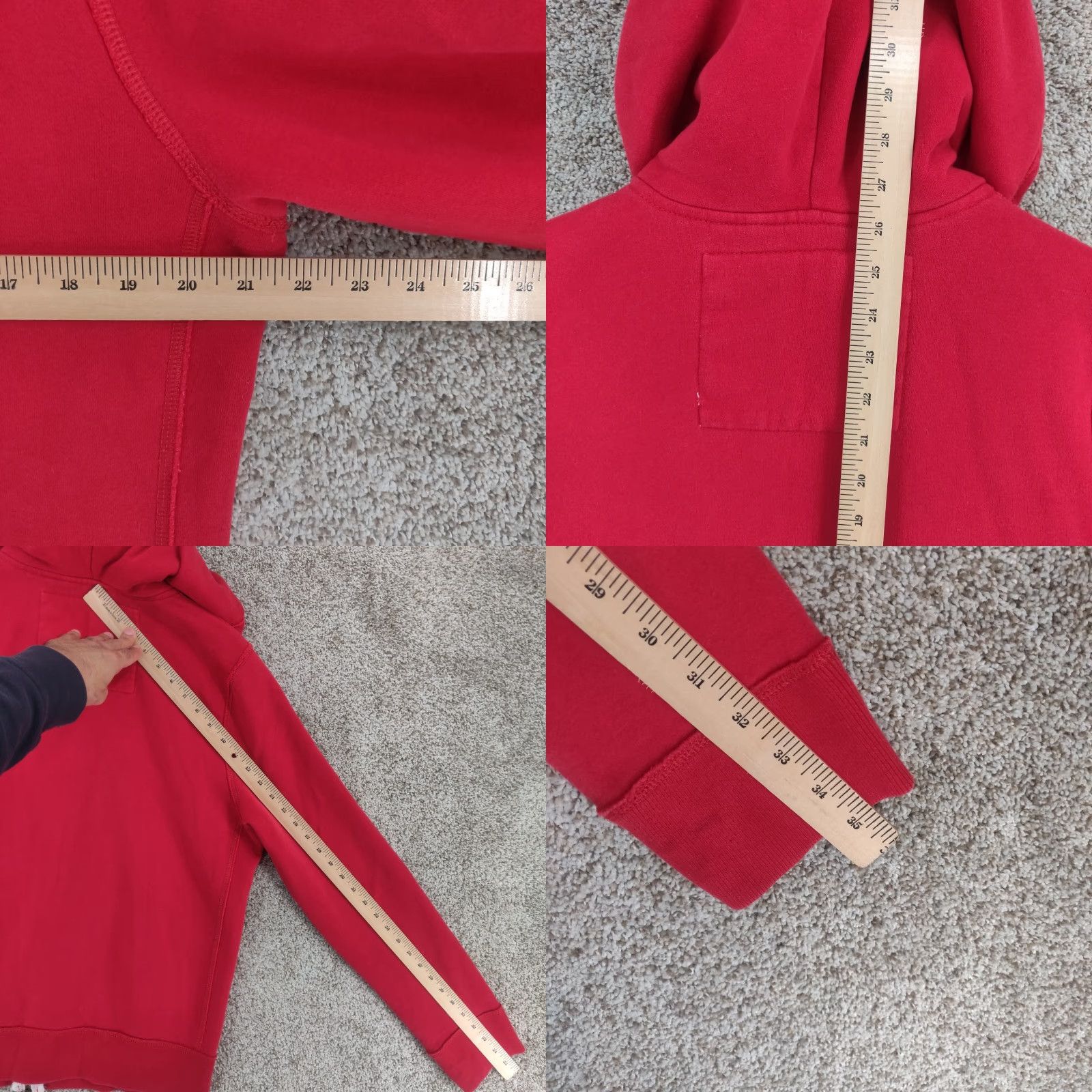 Abercrombie & Fitch VINTAGE Abercrombie & Fitch Hoodie Mens Large Red Full Zip Distressed Fleece Size US L / EU 52-54 / 3 - 9 Thumbnail
