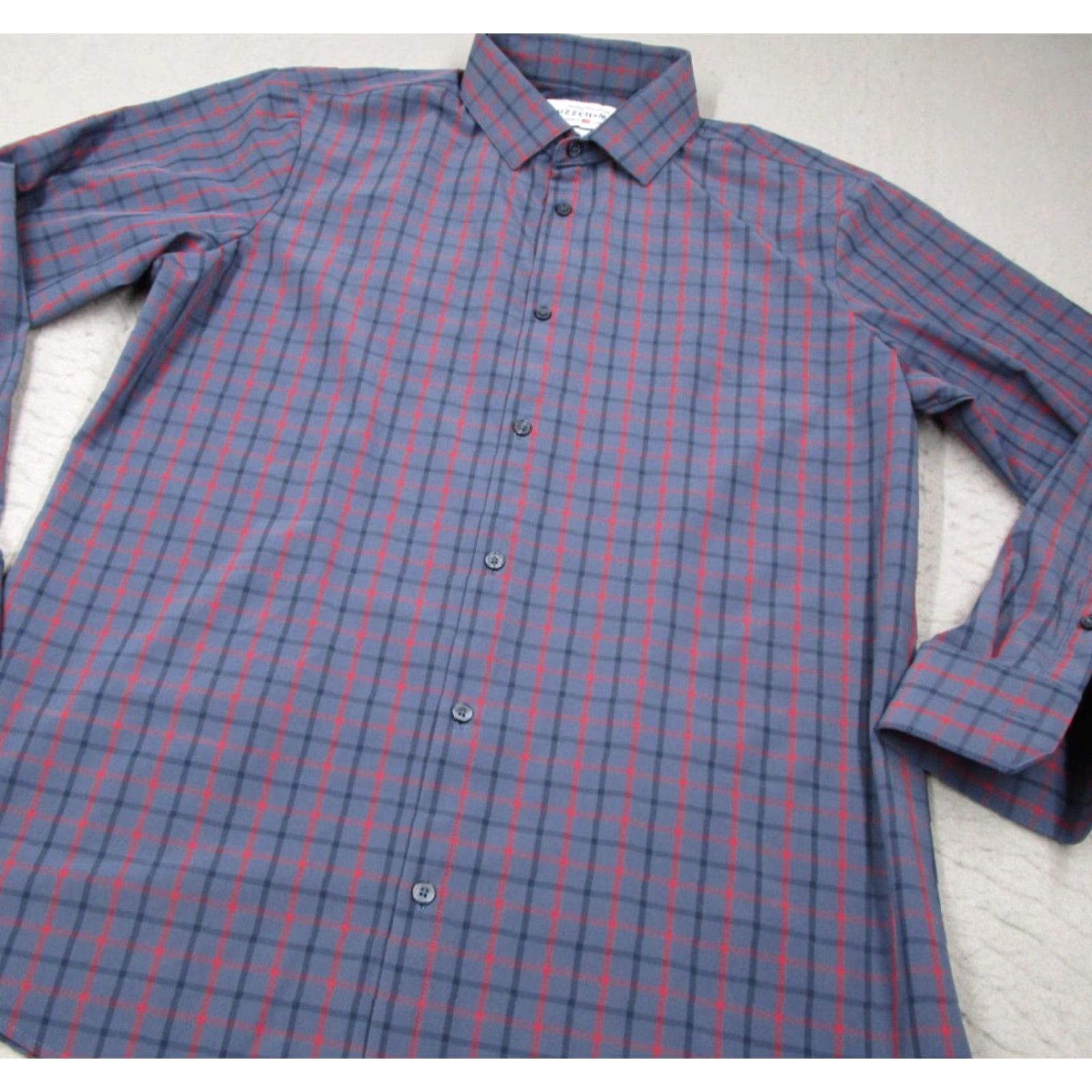 Mizzen+Main Mizzen+Main Shirt Men XL Trim Blue Leeward Check Long Sleeve Button-Up City Classic Preppy Size US XL / EU 56 / 4 - 2 Thumbnail