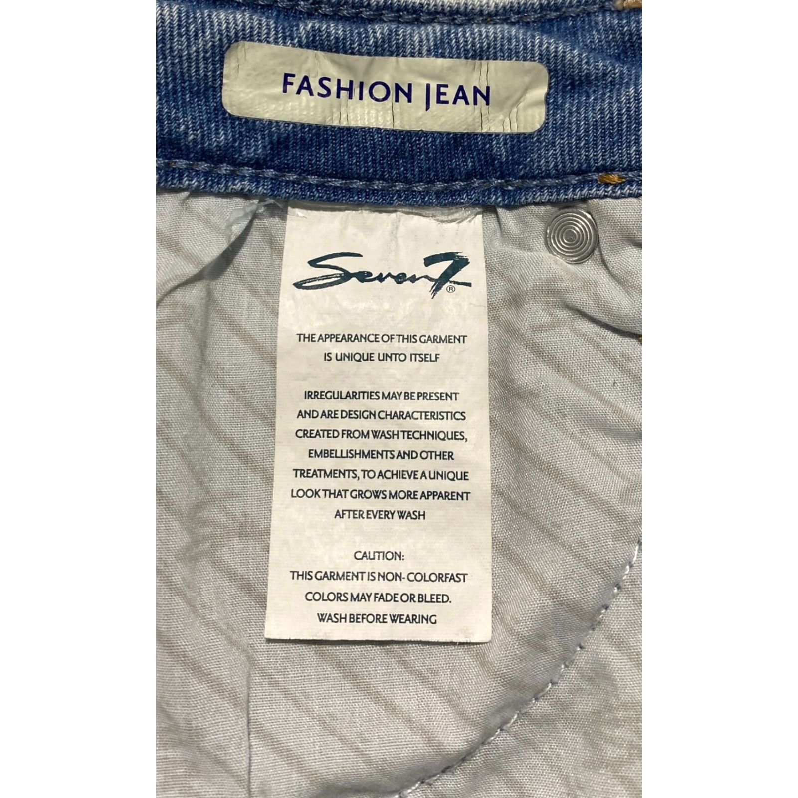 Vintage Seven7 Womens Jeans Cropped High Rise Blue 8 Distressed Cropped 5-Pocket Denim Stretch Jeans Womens Size 30" / US 8 / IT 44 - 5 Thumbnail