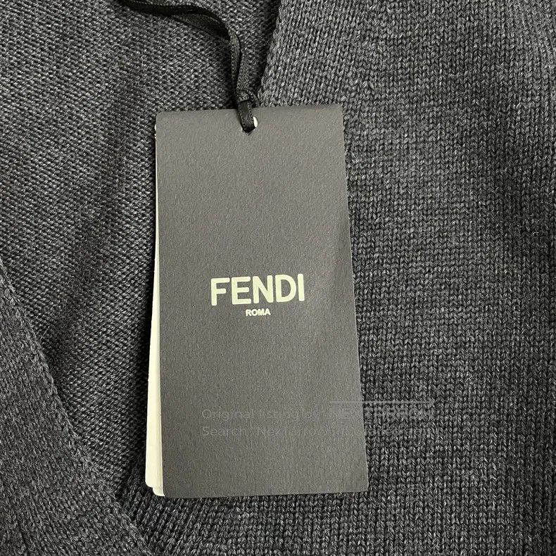 Fendi Fendi Charcoal gray cashmere V-neck cardigan sweater Size XXS / US 00 / IT 34 - 4 Thumbnail