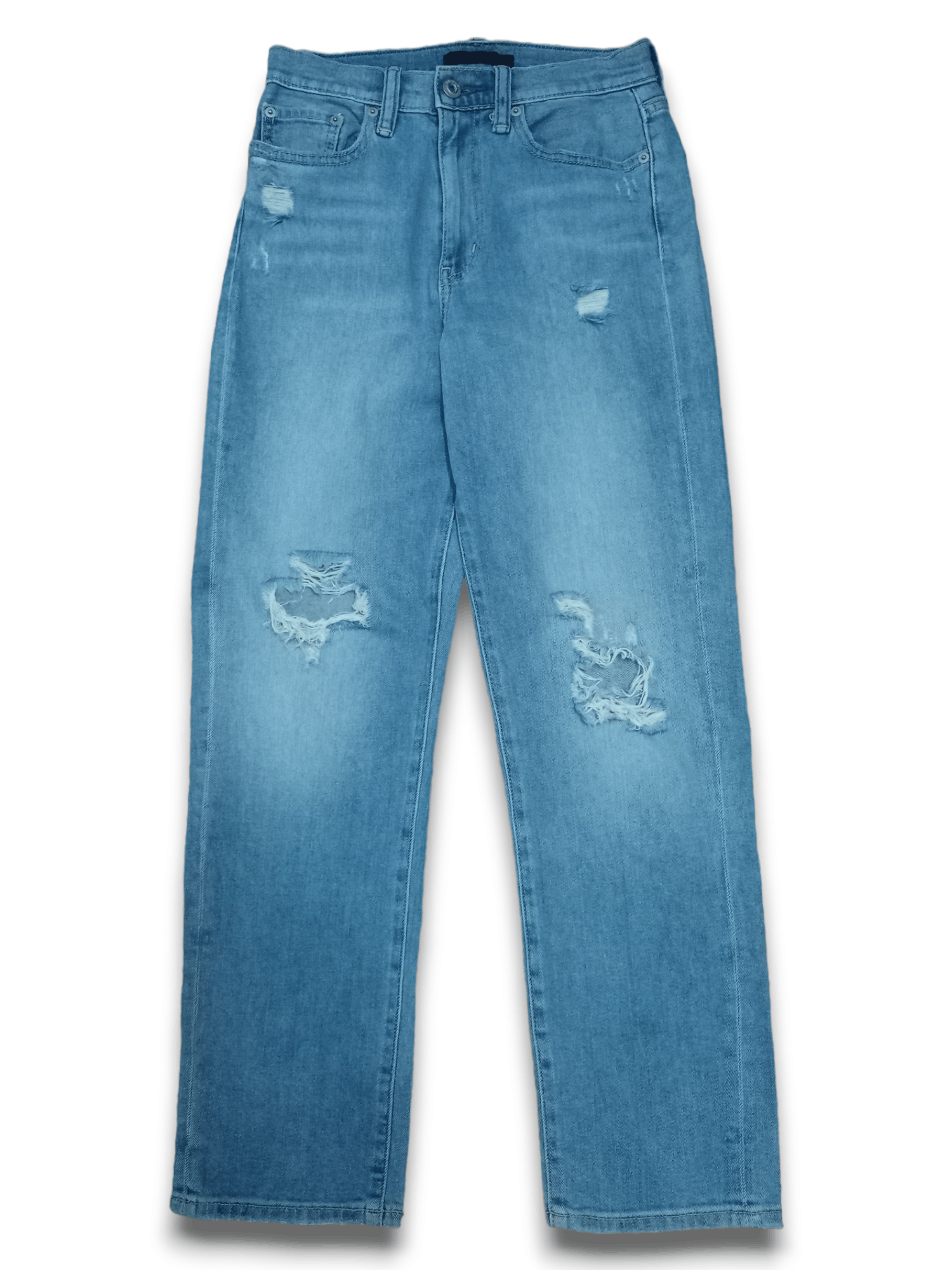 Japanese Brand × Uniqlo Vintage Japanese Uniqlo Blue Wash Distressed Jeans 24x27 Size 24" / US 00 / IT 34 - 1 Thumbnail