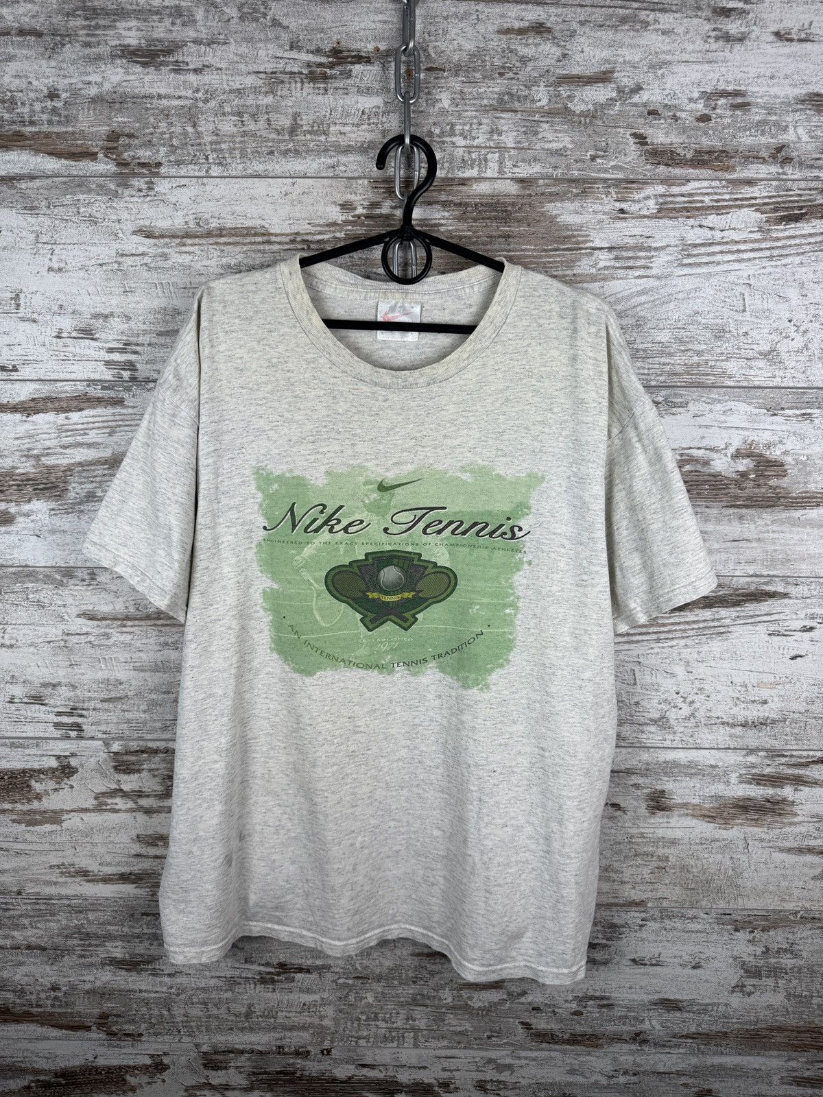 Nike × Vintage Mens Vintage Nike tennis USA T-shirt big logo tee rare 90s Size US L / EU 52-54 / 3 - 2 Thumbnail