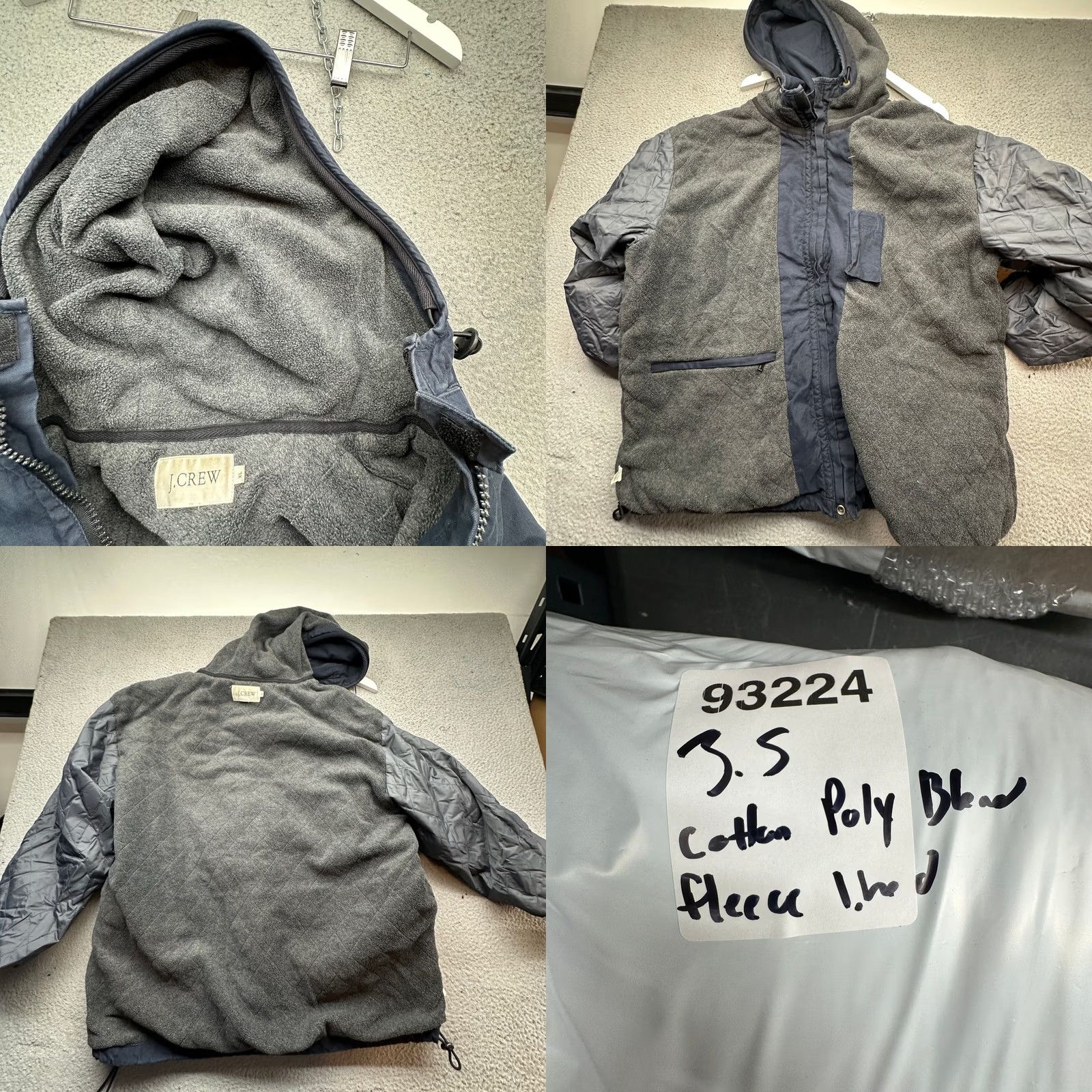 J.Crew J.CREW Jacket Men XL Navy Blue Fleece Lined Field Full Zip Utility Coat/Cotton Nylon Zipper Pockets Hooded Long Casual Outdoor Size US XL / EU 56 / 4 - 9 Thumbnail