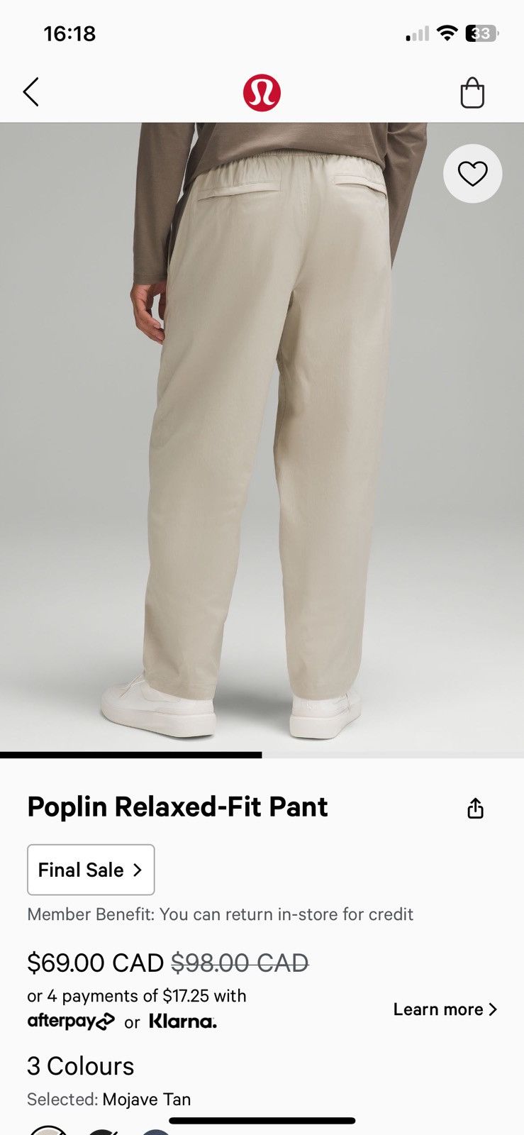 Lululemon Lululemon men’s poplin relaxed fit pants Size US 28 / EU 44 - 9 Thumbnail