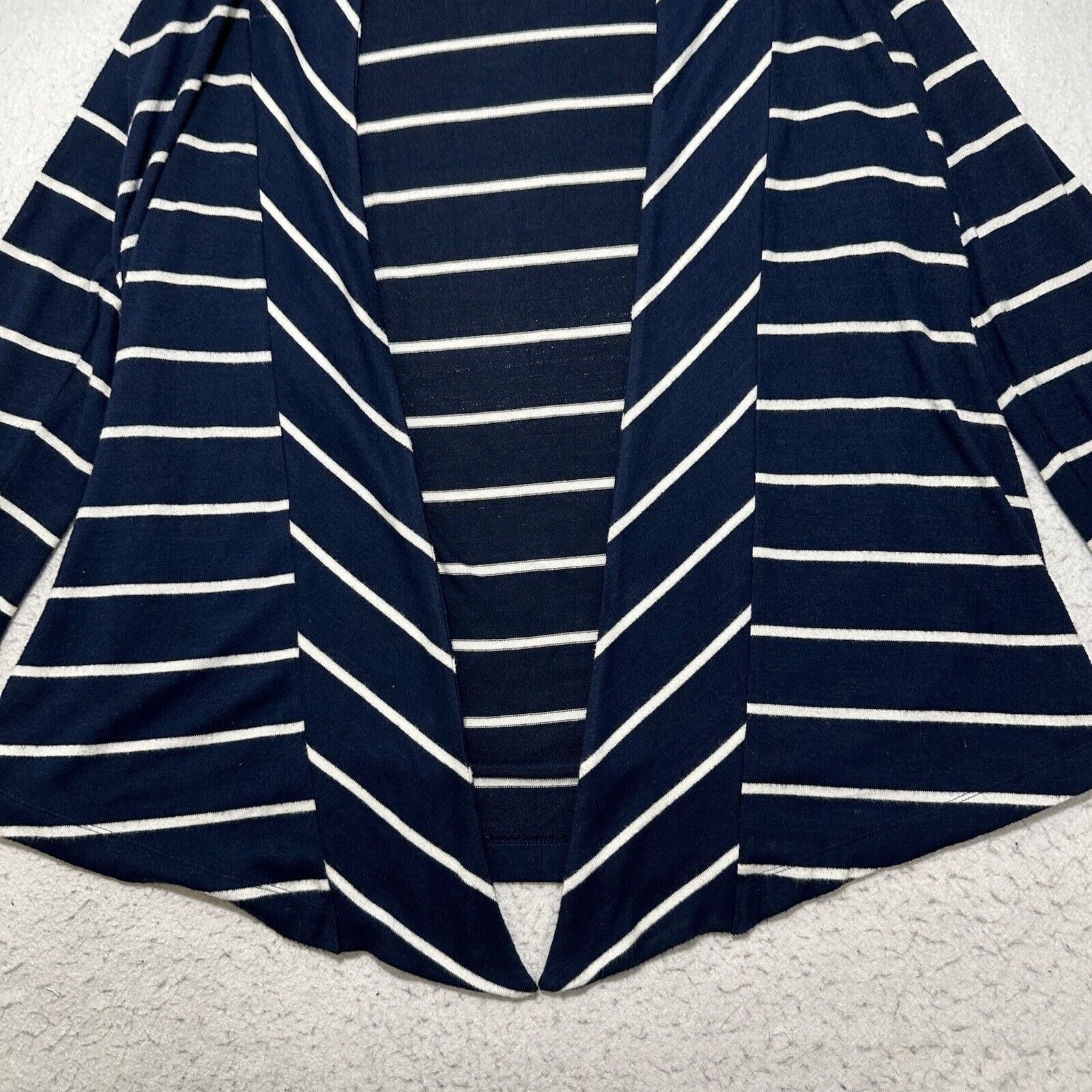 Chicos Chico's Medium Open Front Cardigan Sweater Navy Blue White Size M / US 6-8 / IT 42-44 - 5 Thumbnail
