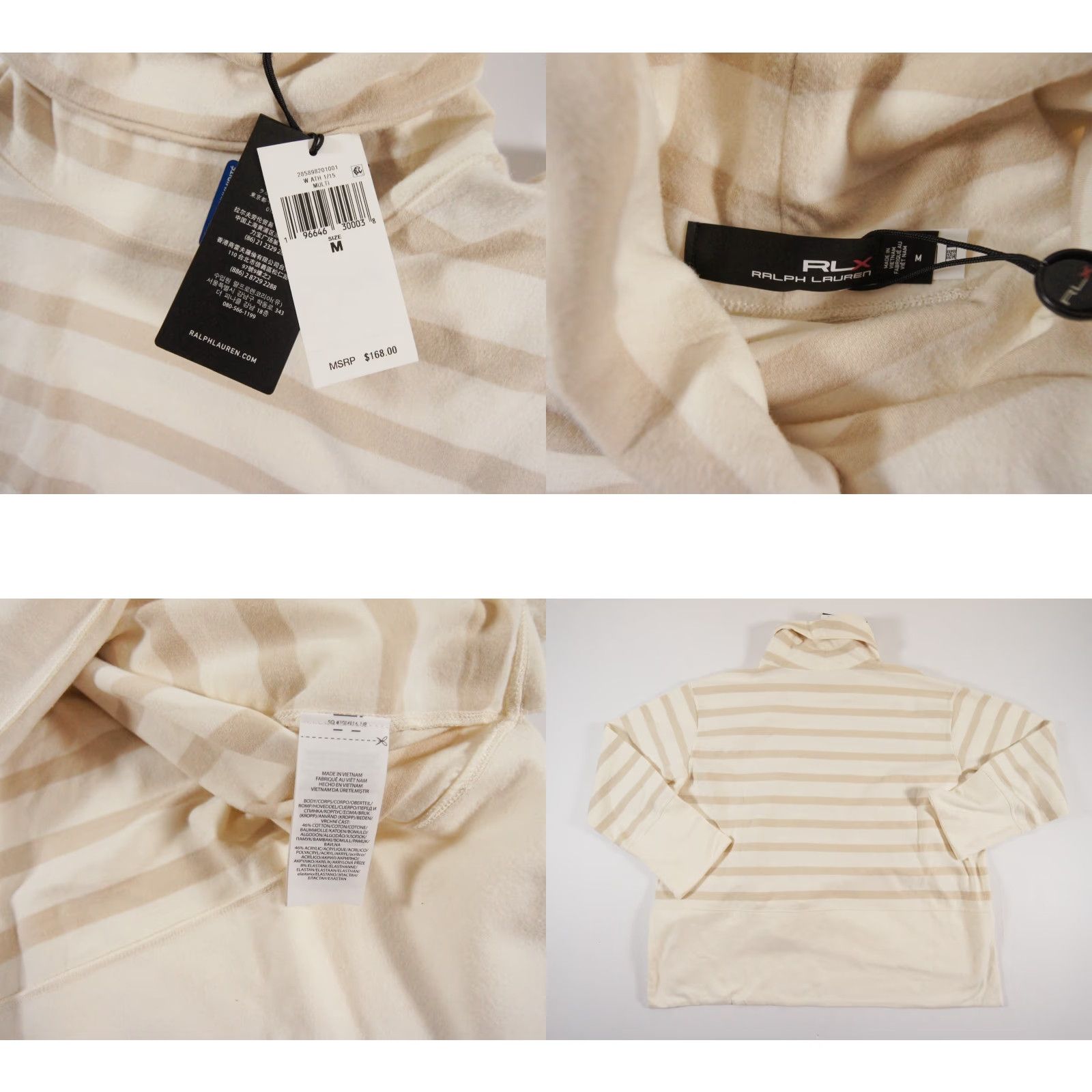 RLX Ralph Lauren VINTAGE Ralph Lauren RLX Women's Sweater Pullover Long Sleeve Turtleneck Casual Adult Medium Beige All Seasons Size M / US 6-8 / IT 42-44 - 8 Thumbnail