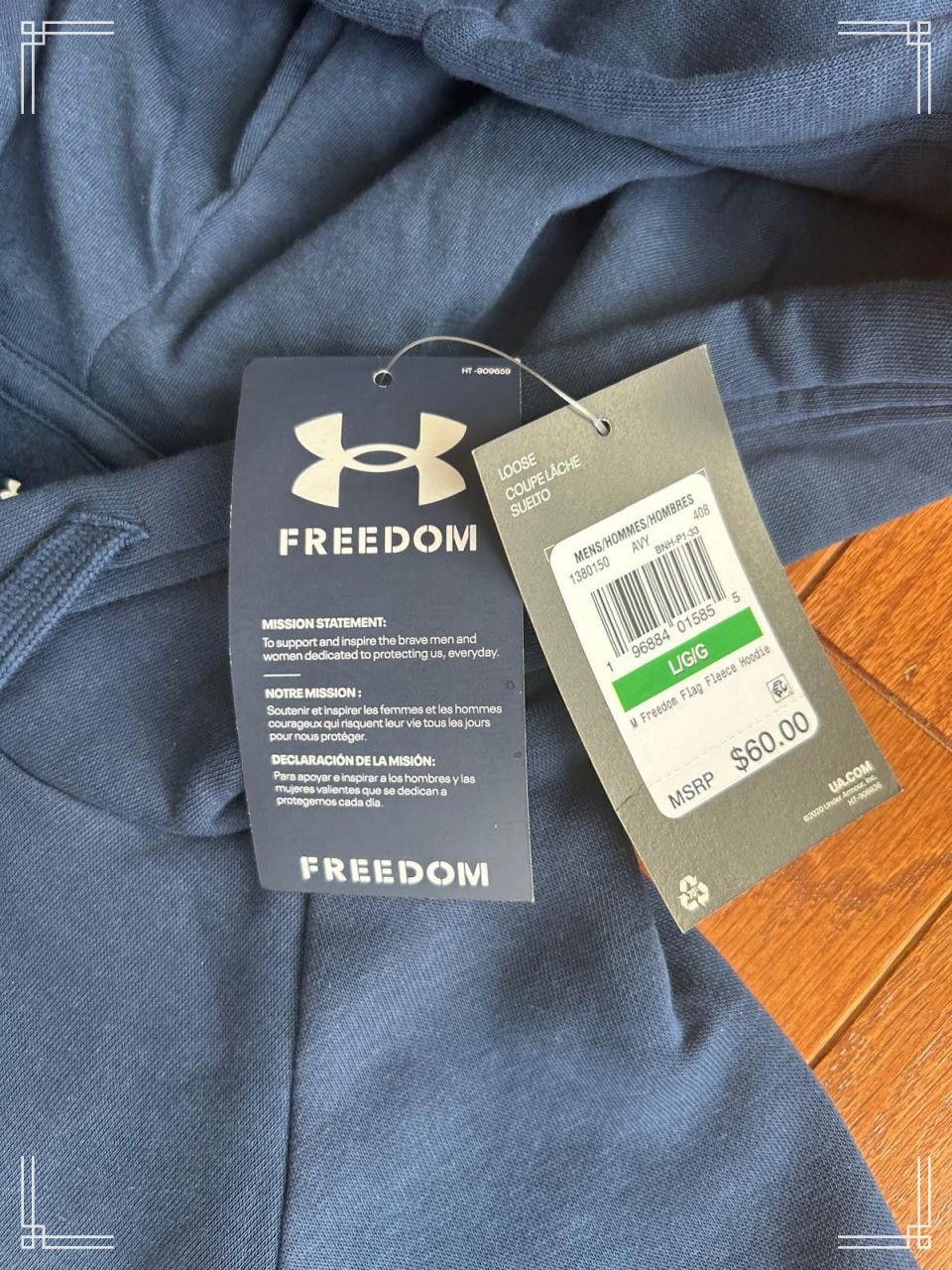 Designer Under Armour Men's Freedom Fleece Hoodie - Navy, Size Large Size US L / EU 52-54 / 3 - 3 Thumbnail