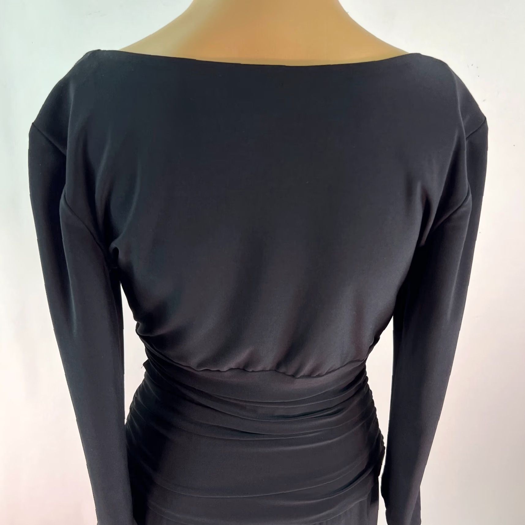 Nine West Nine West Womens V Neck Long Sleeve Stretch Casual Black A-Line Dress Size 8 Size M / US 6-8 / IT 42-44 - 4 Thumbnail