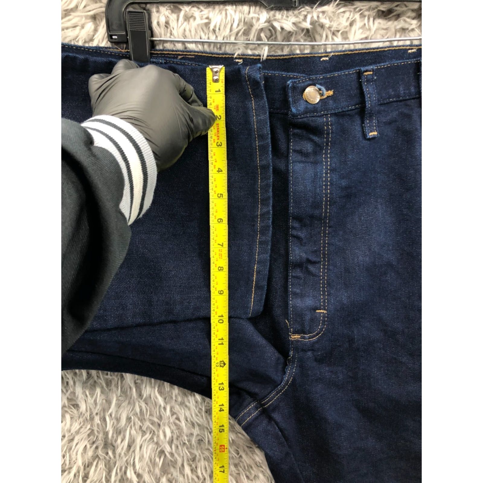 Wrangler Wrangler Rugged Wear Jeans Mens Dark Wash Blue 5-Pocket Denim Straight Leg 44x30 Regular Rise Mid Jeans Size US 44 / EU 60 - 4 Thumbnail