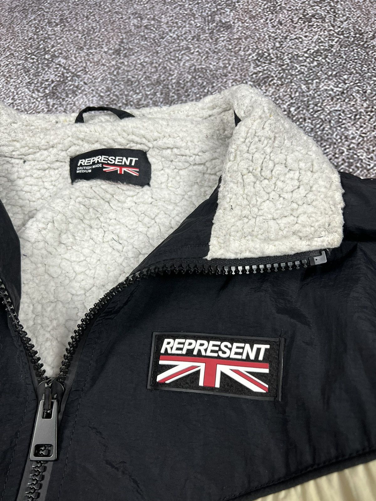 Represent Clo. Represent Shell Sherpa Nylon Black Bomber Jacket Size US M / EU 48-50 / 2 - 15 Thumbnail