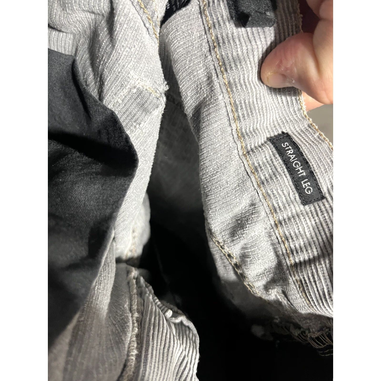 Calvin Klein Calvin Klein Pants Mens 30x29 Gray Corduroy Chino Straight Leg 30 Inseam Regular Rise Mid Flat Front Button Zipper Pockets Size US 30 / EU 46 - 5 Thumbnail