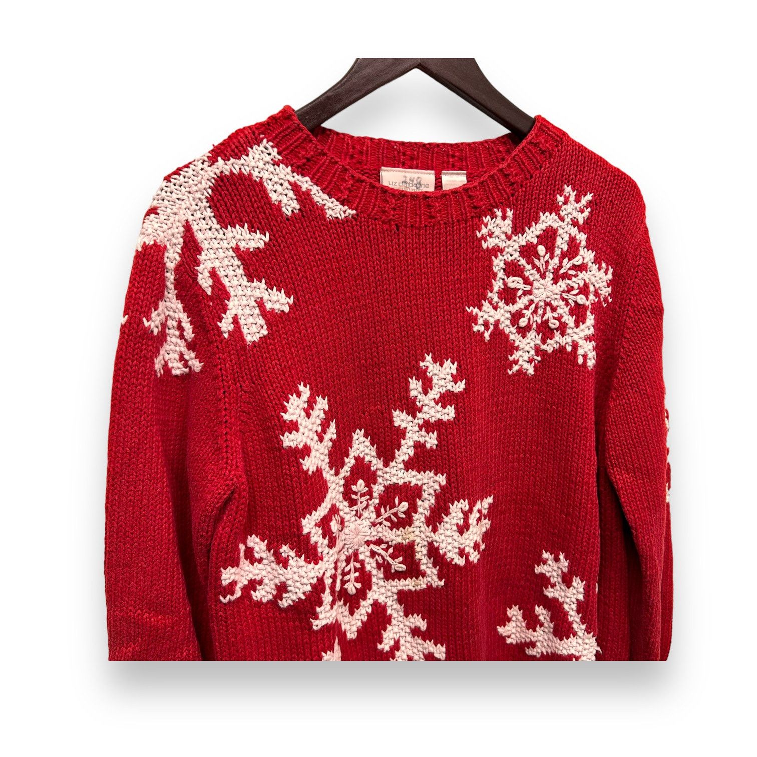 Vintage Vintage Knitted Snowflake Sweater Liz Claiborne Size Medium Size M / US 6-8 / IT 42-44 - 2 Thumbnail