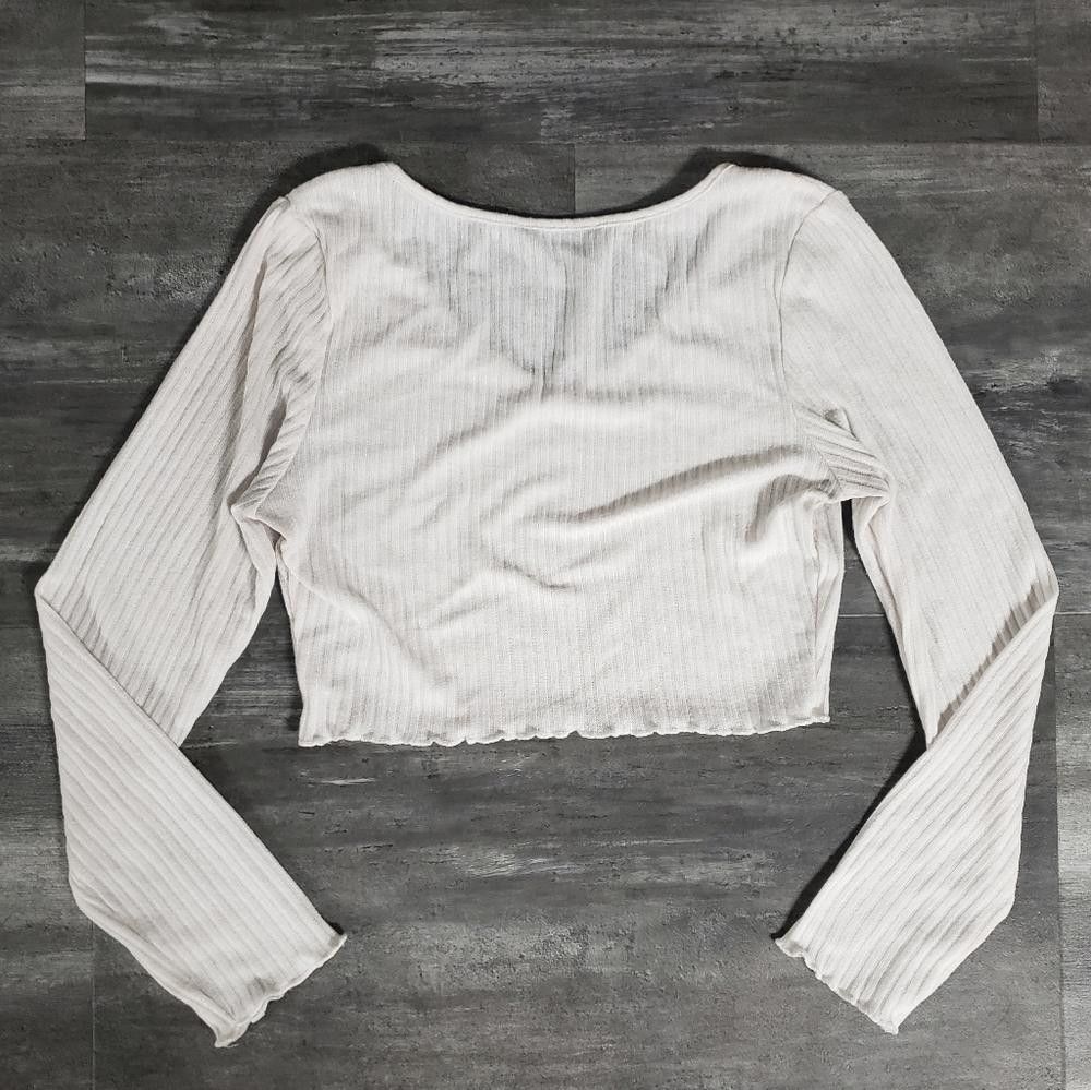 Shein White Trim Detailed SHEIN Long Sleeve Size L / US 10 / IT 46 - 2 Thumbnail