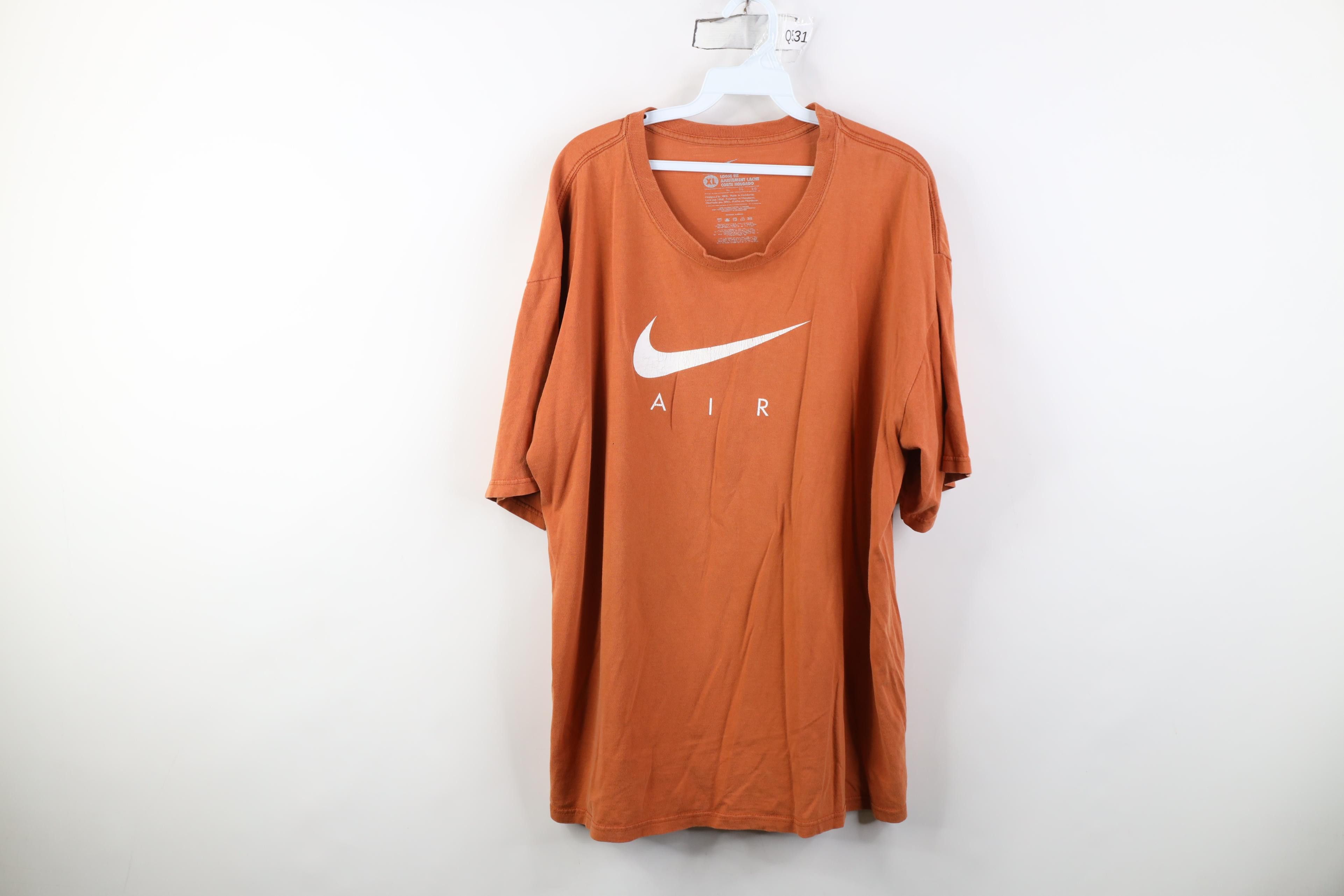 Nike Vintage Y2K Nike Air Travis Scott Big Swoosh T-Shirt Orange Size US XL / EU 56 / 4 - 1 Thumbnail
