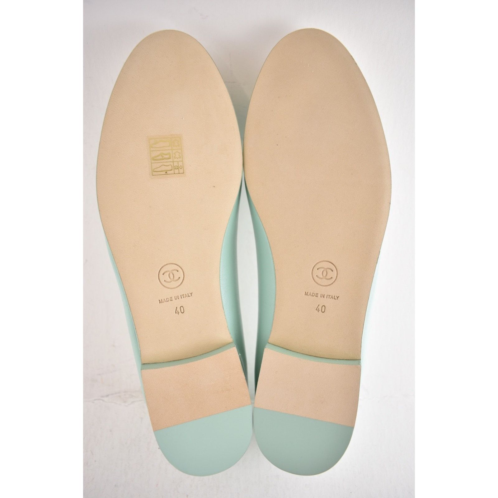 Chanel Chanel Light Green White Lambskin Ballet Flat Size 40 Size US 10 / IT 40 - 22 Thumbnail