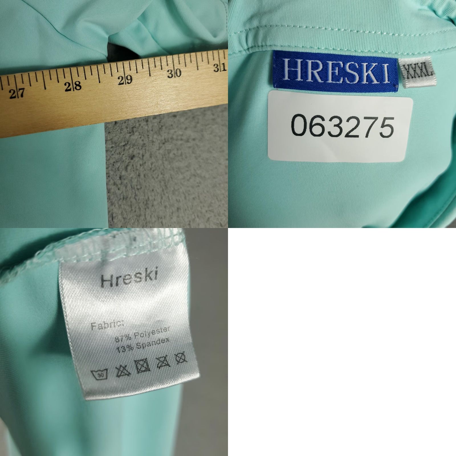 Vintage Hreski Polo Shirt Mens 3XL Mint Green Performance Stretch Golf Moisture Wicking Polo Short Sleeve Collared Button-Front Casual All Seasons Lightweight Size US XXL / EU 58 / 5 - 8 Thumbnail