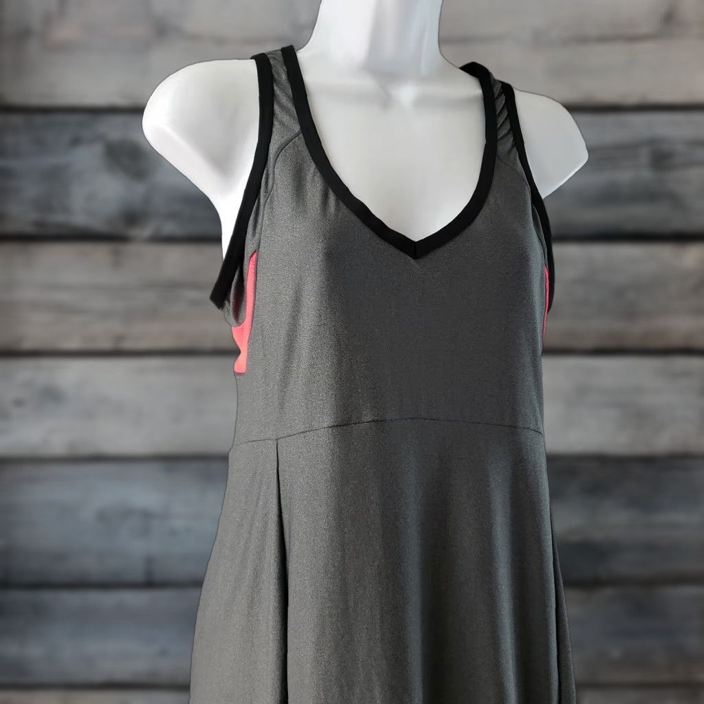 Vintage VINTAGE Louis Garneau Womens Tank Dress Sz Large Gray Pink Scoop Neck Size L / US 10 / IT 46 - 1 Thumbnail