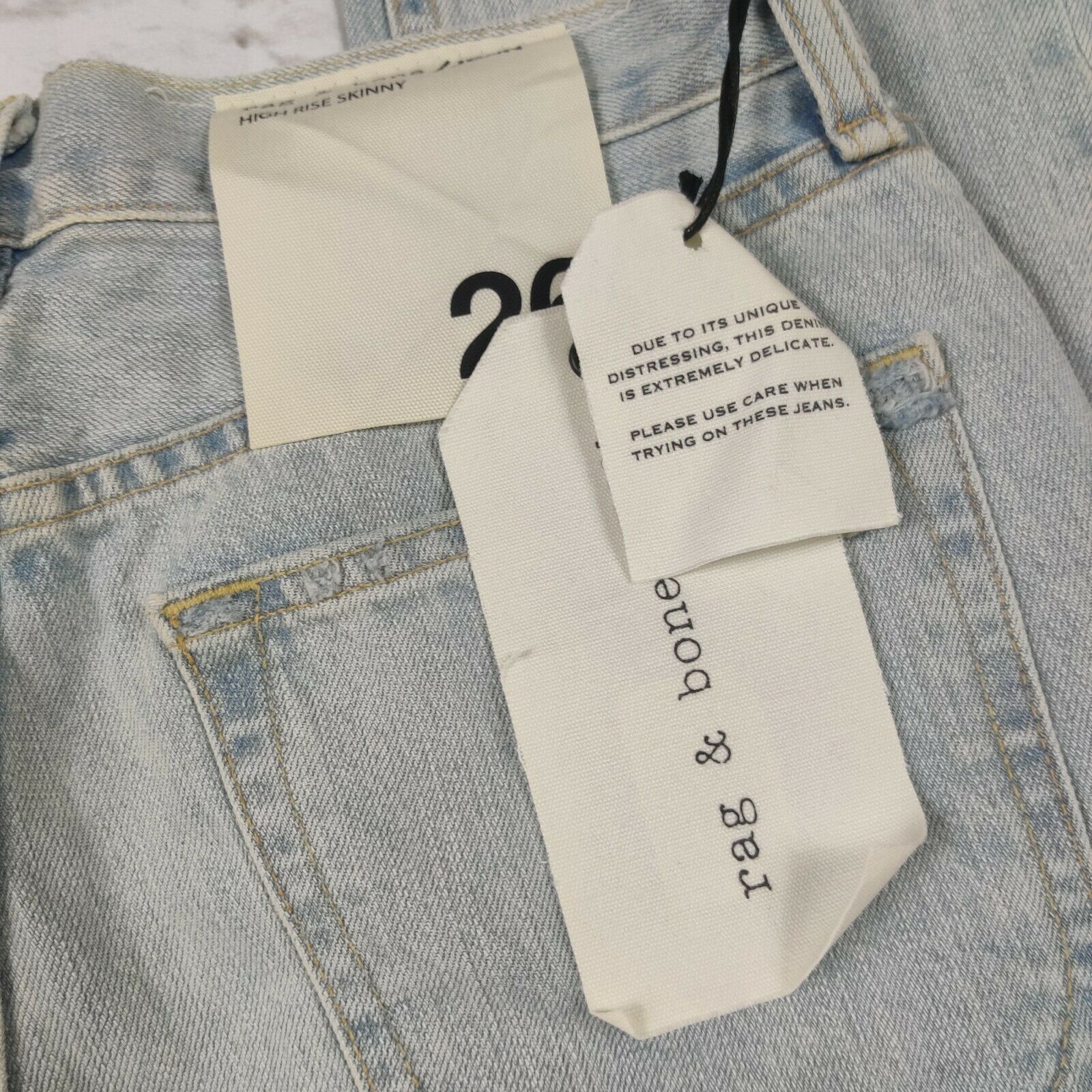 Rag & Bone rag & bone 26 High Rise Skinny Glena Jeans Light Wash Raw He Size 26" / US 2 / IT 38 - 7 Thumbnail