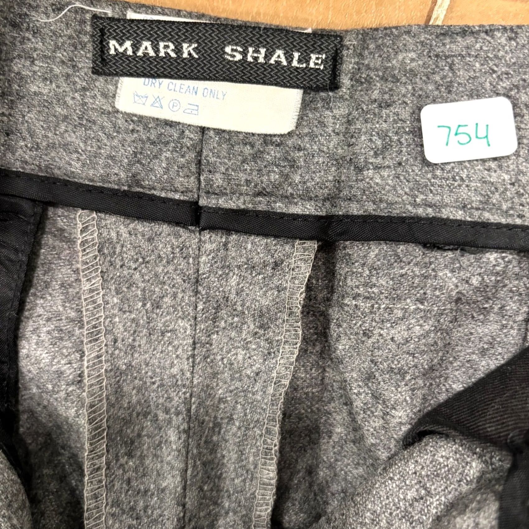 Vintage Mark Shale Wool Cashmere Pleated Trousers Gray Wide Leg Pants 6 Italy Size 28" / US 6 / IT 42 - 2 Thumbnail