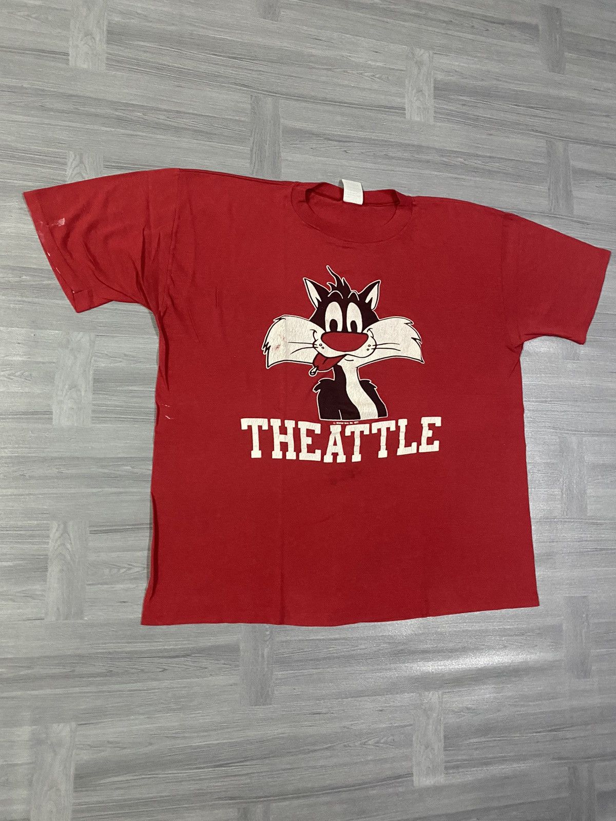 Warner Bros Vintage 1977 Looney Tunes Sylvester The Cat Theattle Size US L / EU 52-54 / 3 - 3 Thumbnail