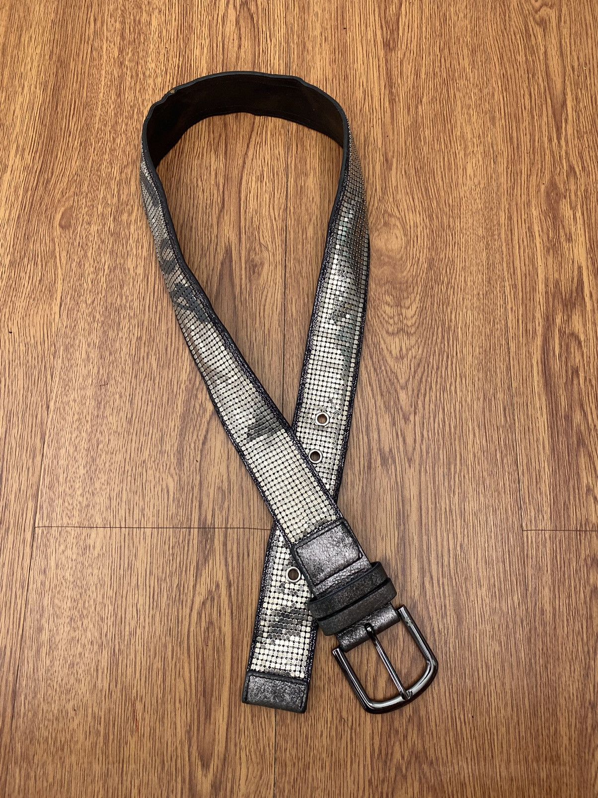 Pre-owned If Six Was Nine A6 Metallic Glitter Belt In Silver