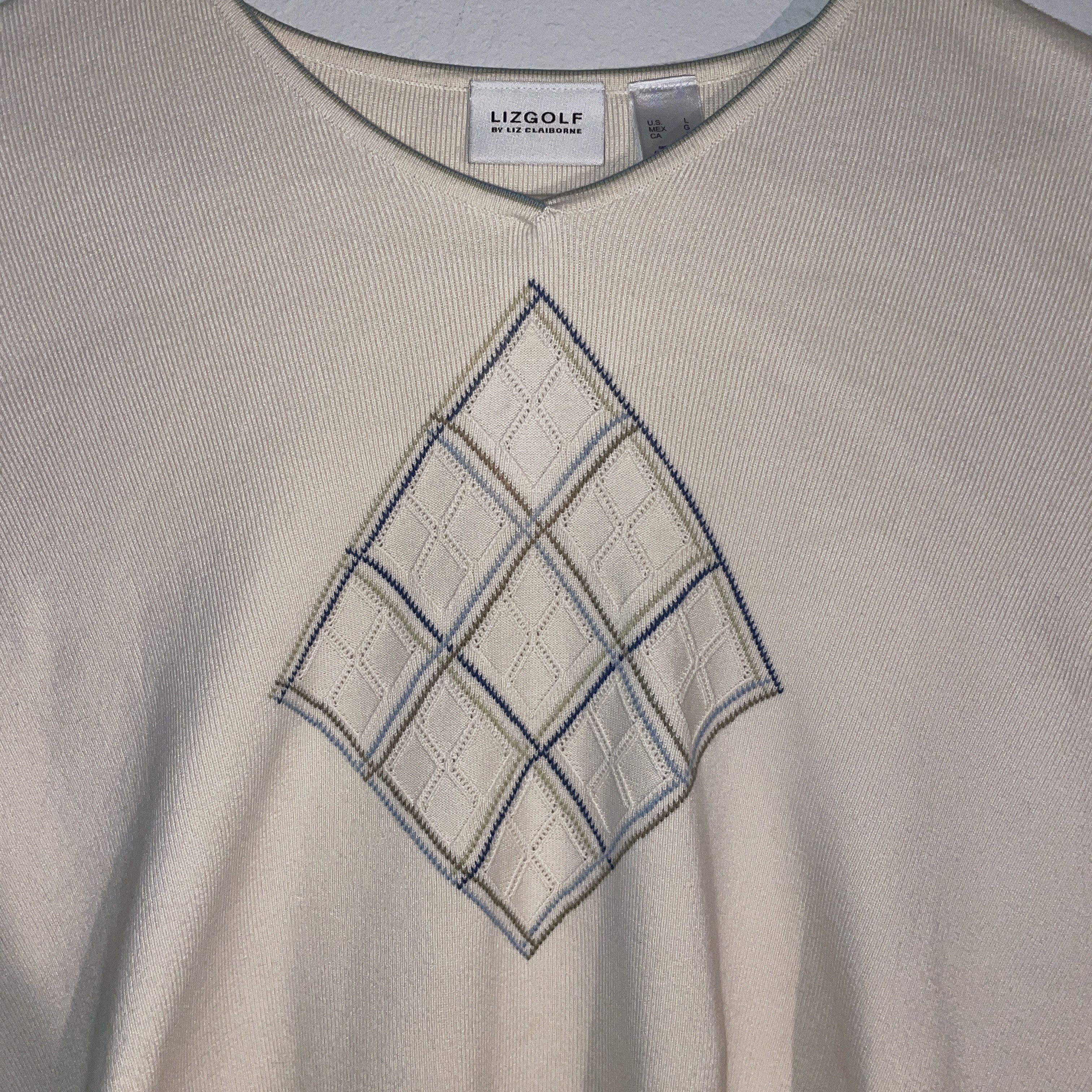 Liz Claiborne Women Liz Claiborne Golf Vintage LongSleeve Knit Sweater Size L / US 10 / IT 46 - 2 Thumbnail