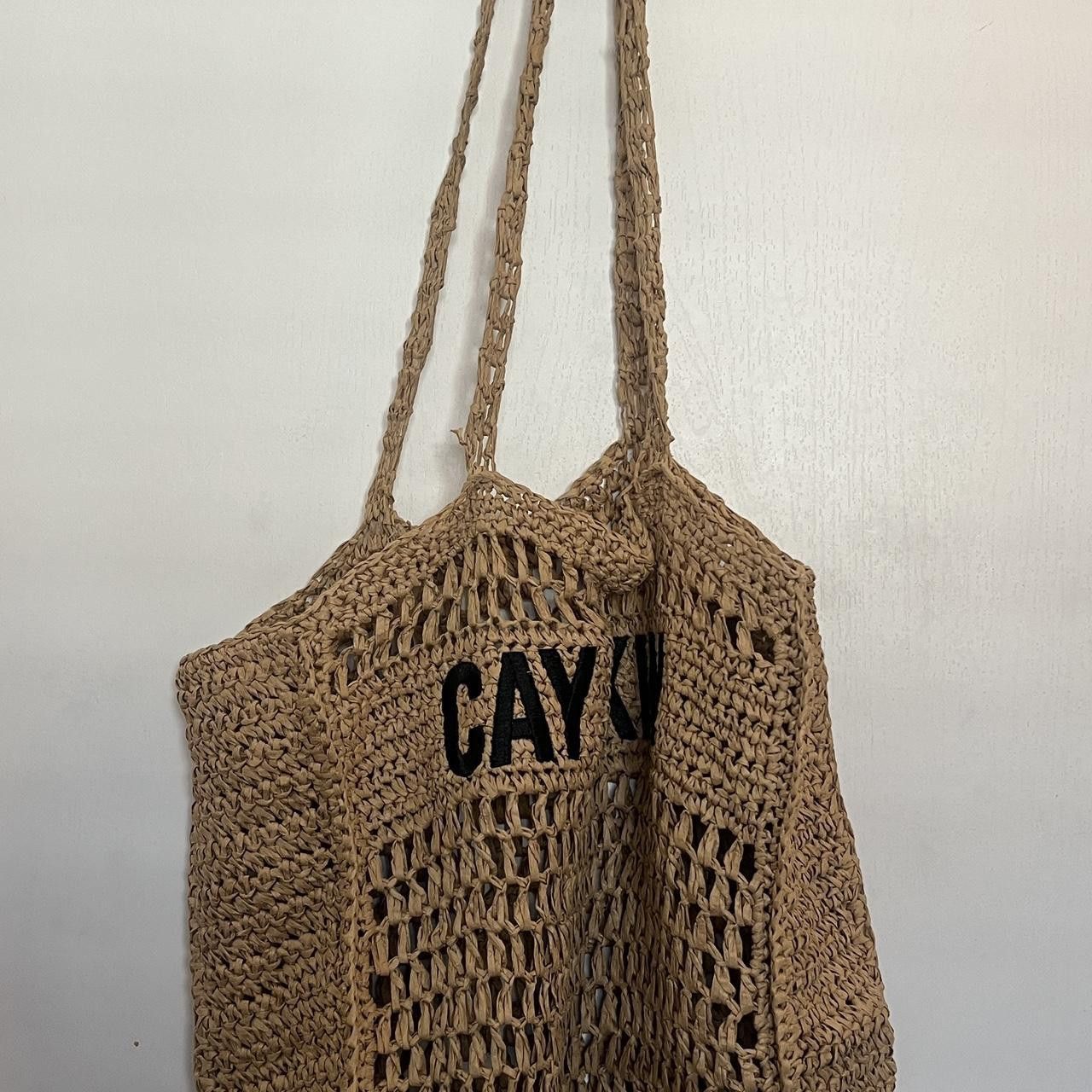 Other Tan Crochet Raffia Woven Beach Bohemian Tote Bag Size ONE SIZE - 2 Thumbnail