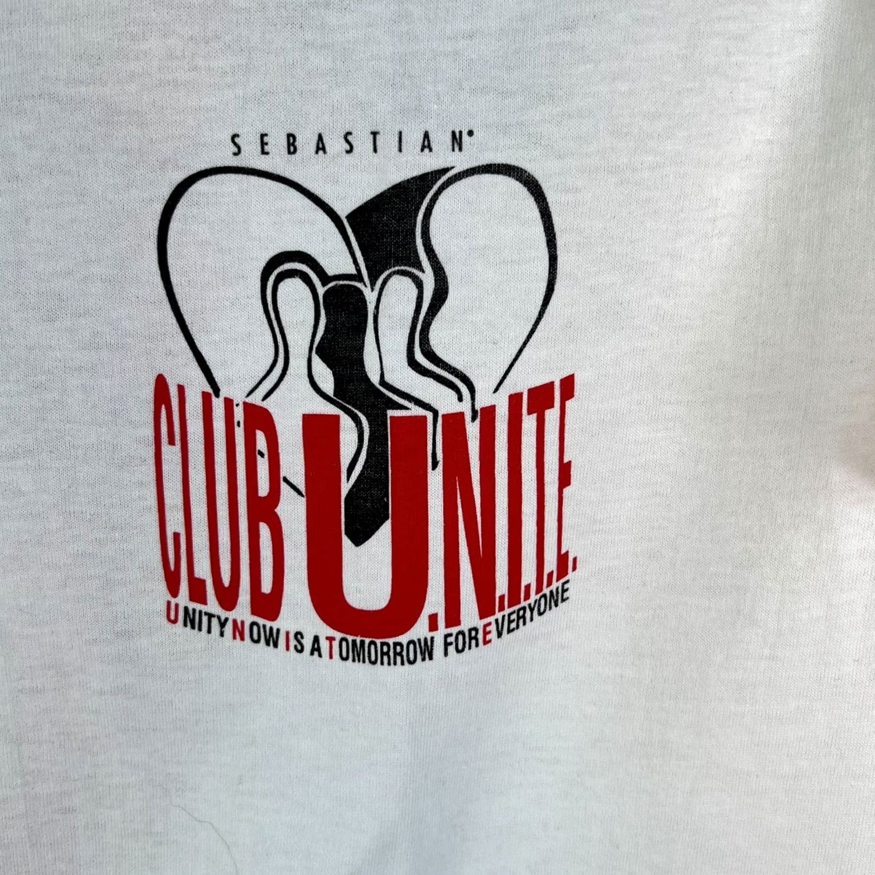 Vintage Screen Stars Club Unite Mens Graphic White T Shirt XL Short Sleeve Crew Neck Cotton Blend Size US XL / EU 56 / 4 - 3 Thumbnail